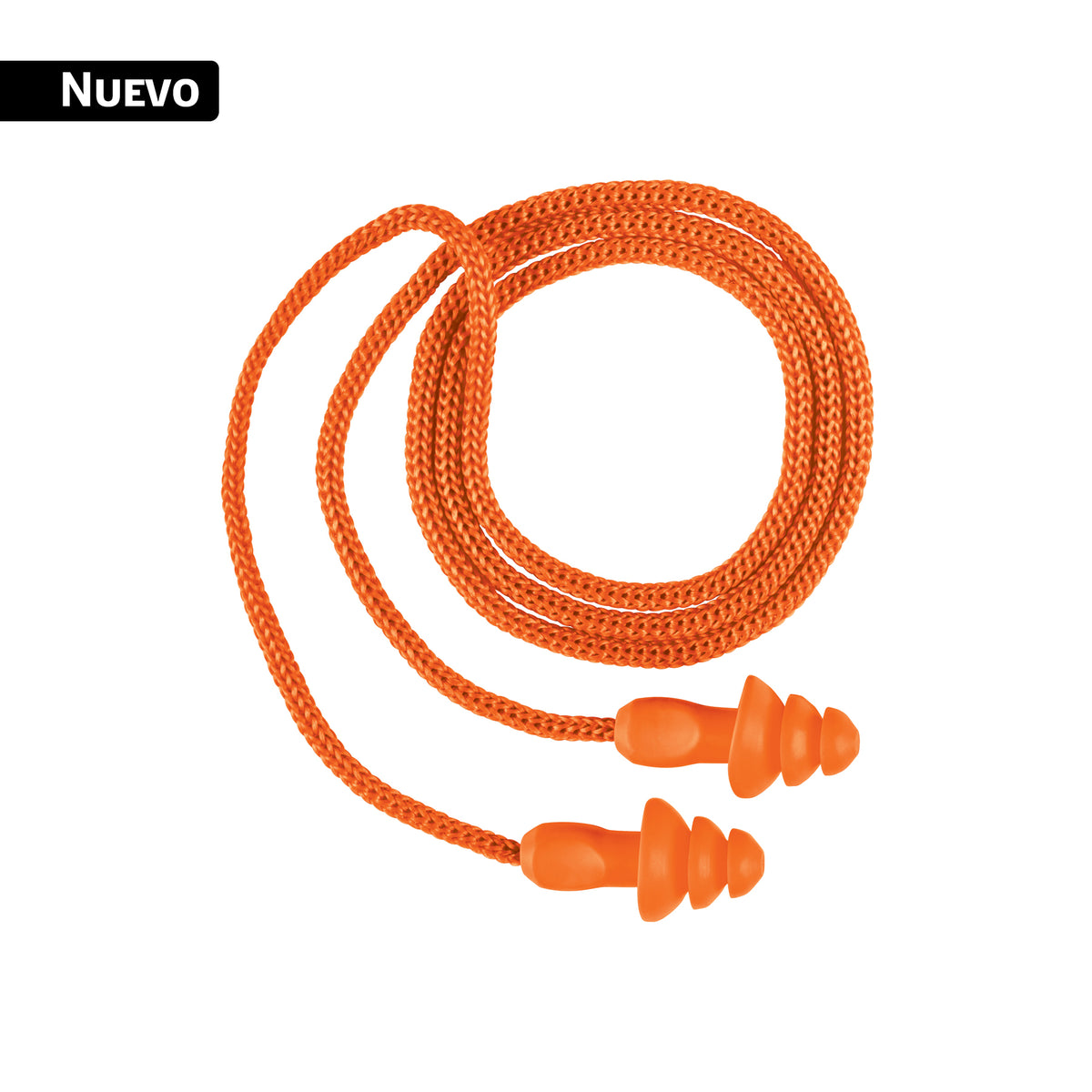 Tapón auditivo reutilizable triple barrera c/cordón, 50 pz