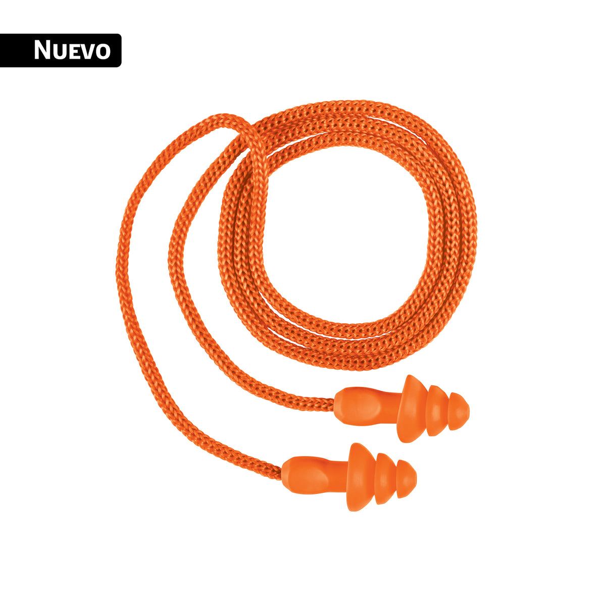 Tapón auditivo reutilizable barrera c/cordón-estuche, 50 pz