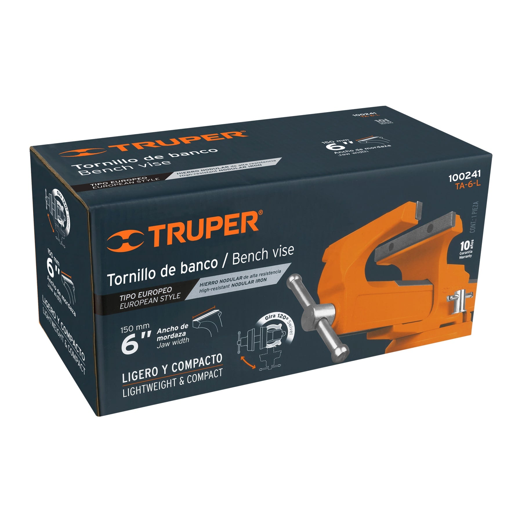 Tornillos de banco tipo Europeo, hierro nodular, 6"
