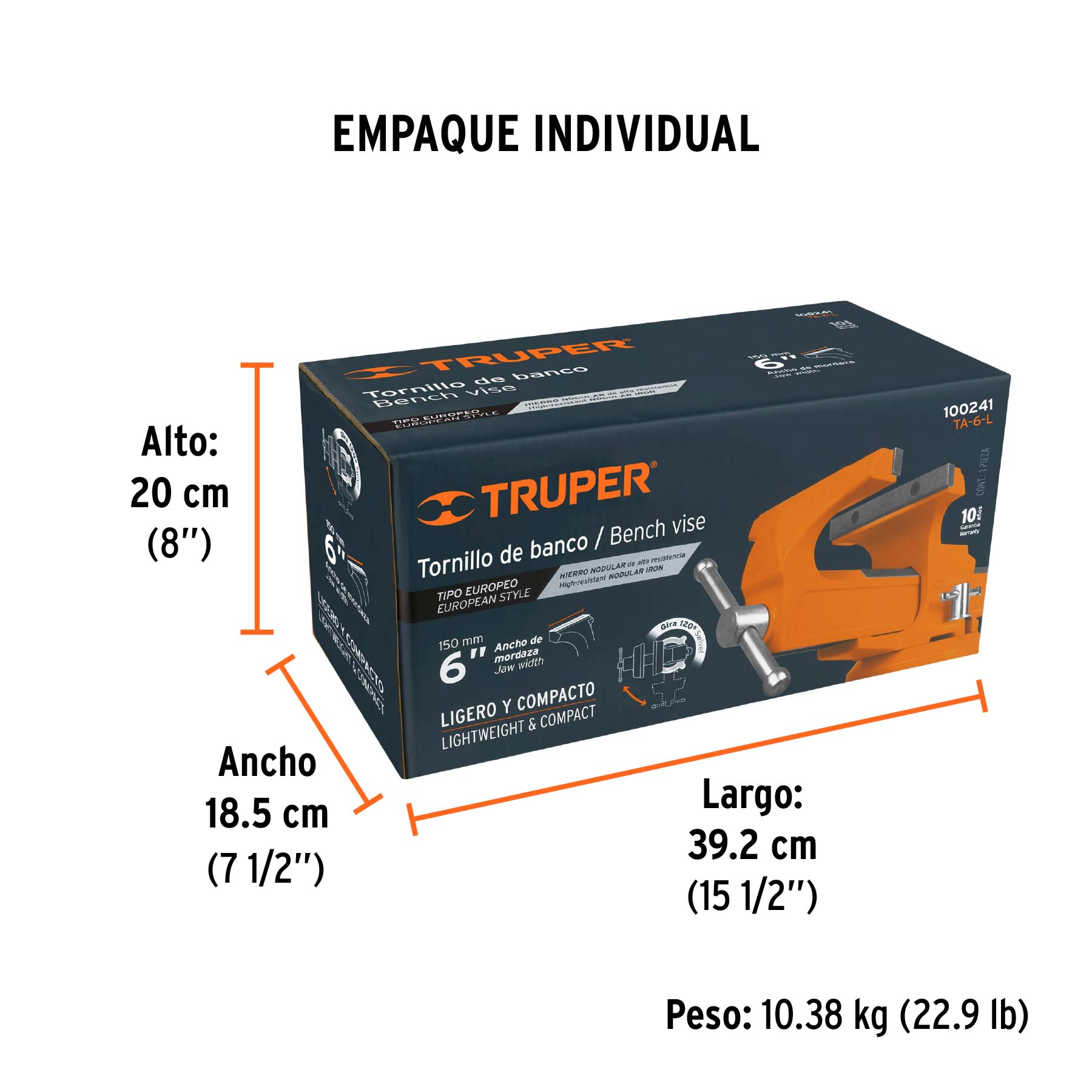 Tornillos de banco tipo Europeo, hierro nodular, 6"
