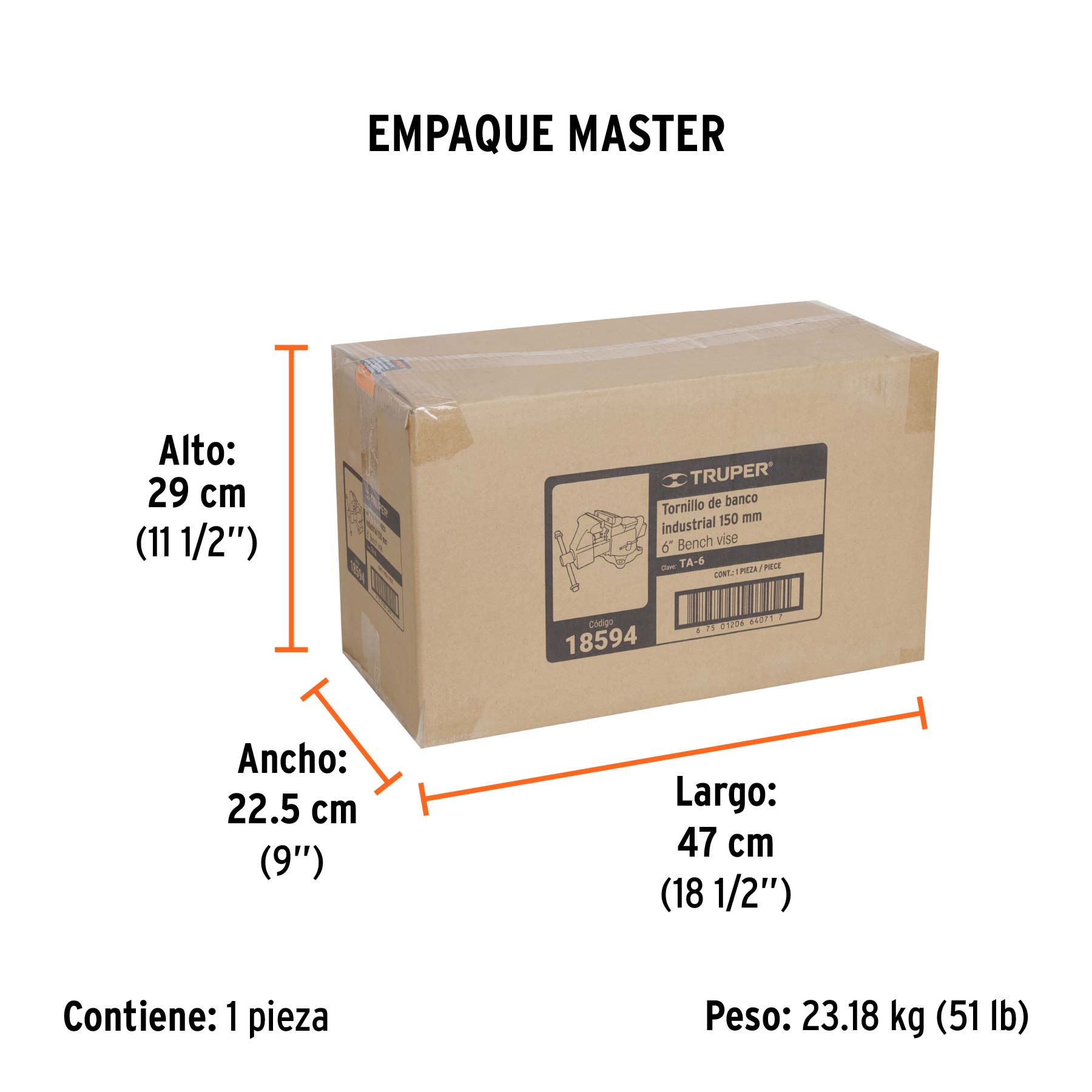 Tornillos de banco uso industrial, hierro nodular, 6" SUSTITUYE 100241
