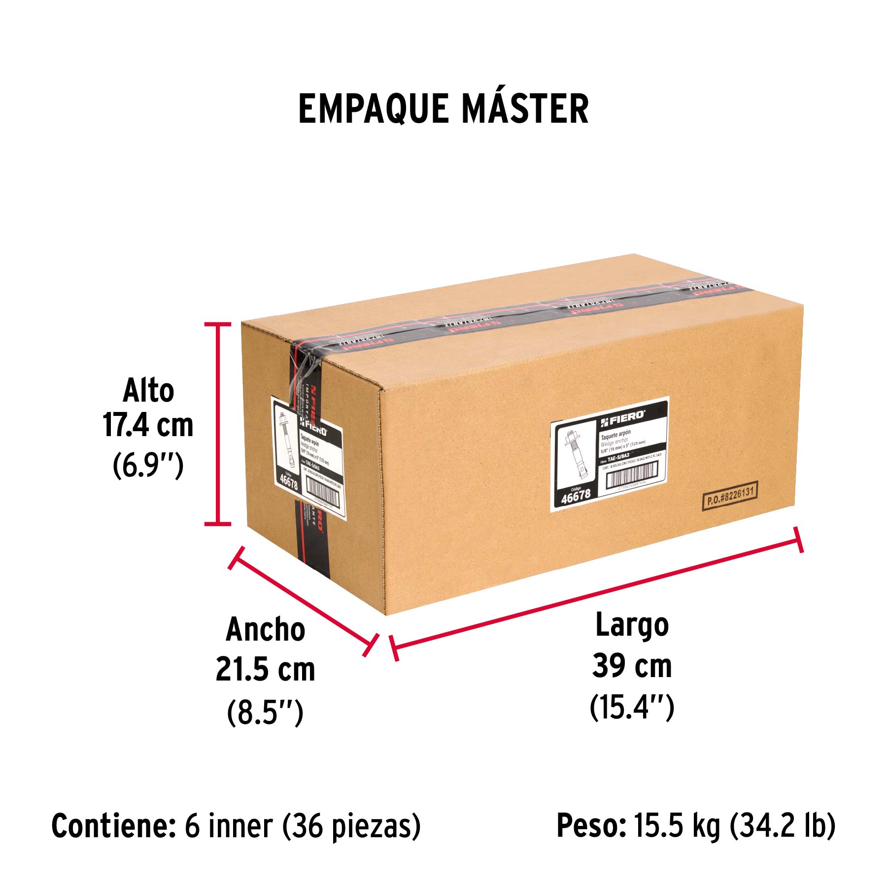 Bolsa con 2 taquetes arpón 5/8' x 5'