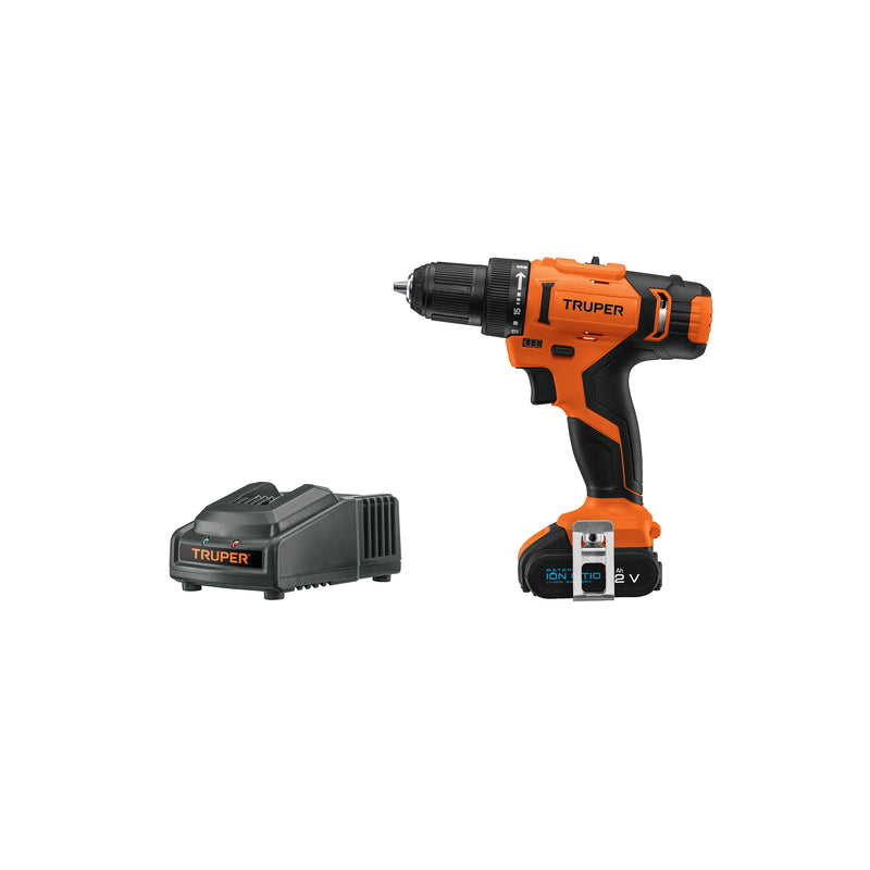 Taladro inalámbrico, batería ion litio, 12 V, 3/8"