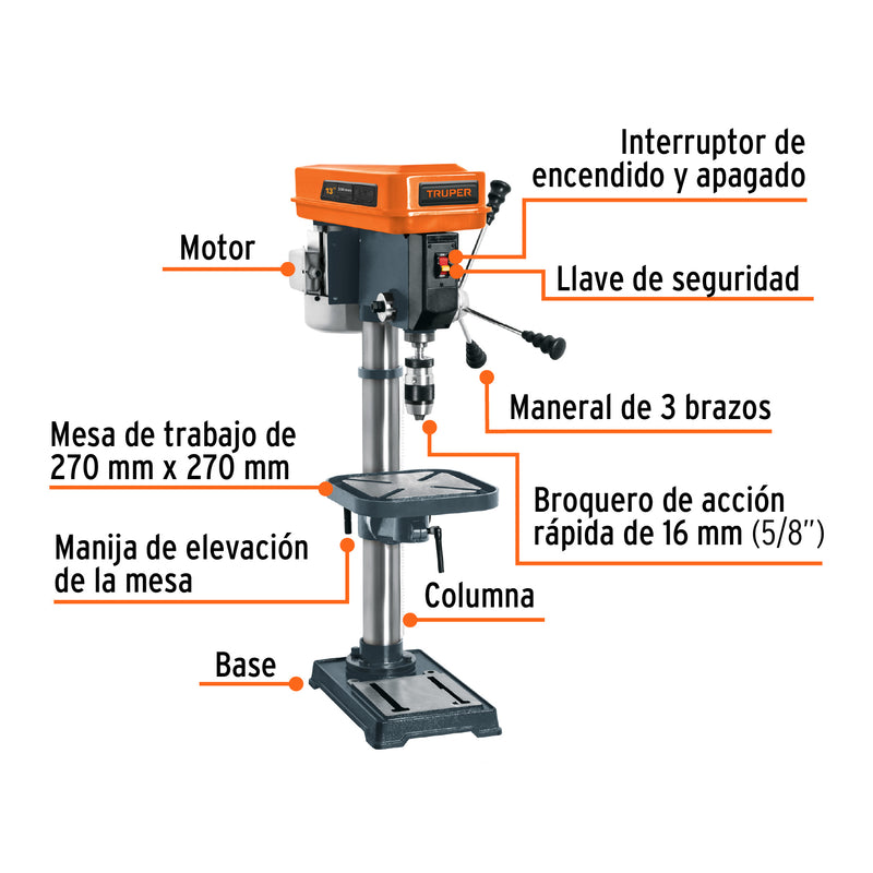 Taladro de piso 5/8 x 13"