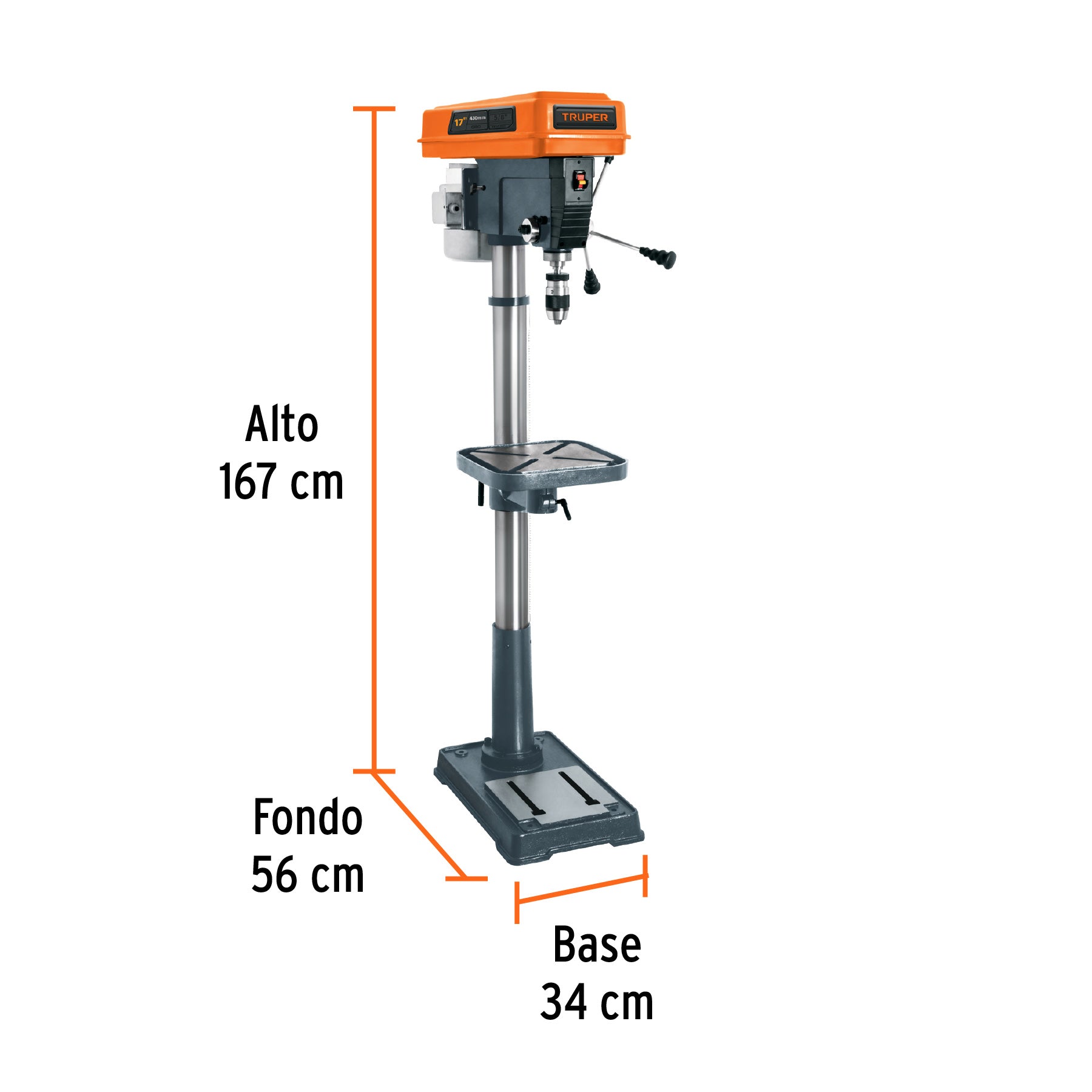 Taladro de piso 5/8 x 17"