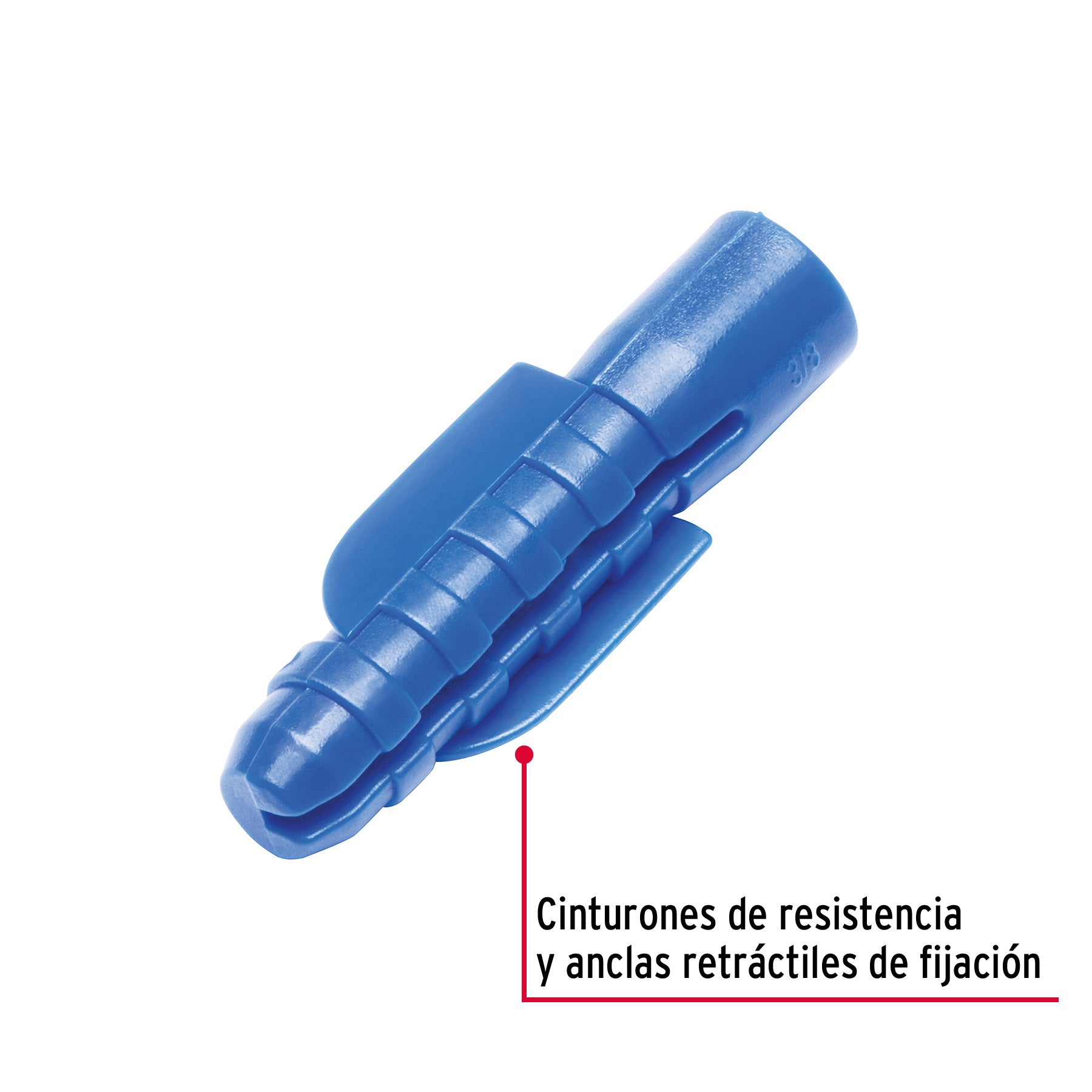Taquete de 3/8", de plastico, bolsa 50 piezas