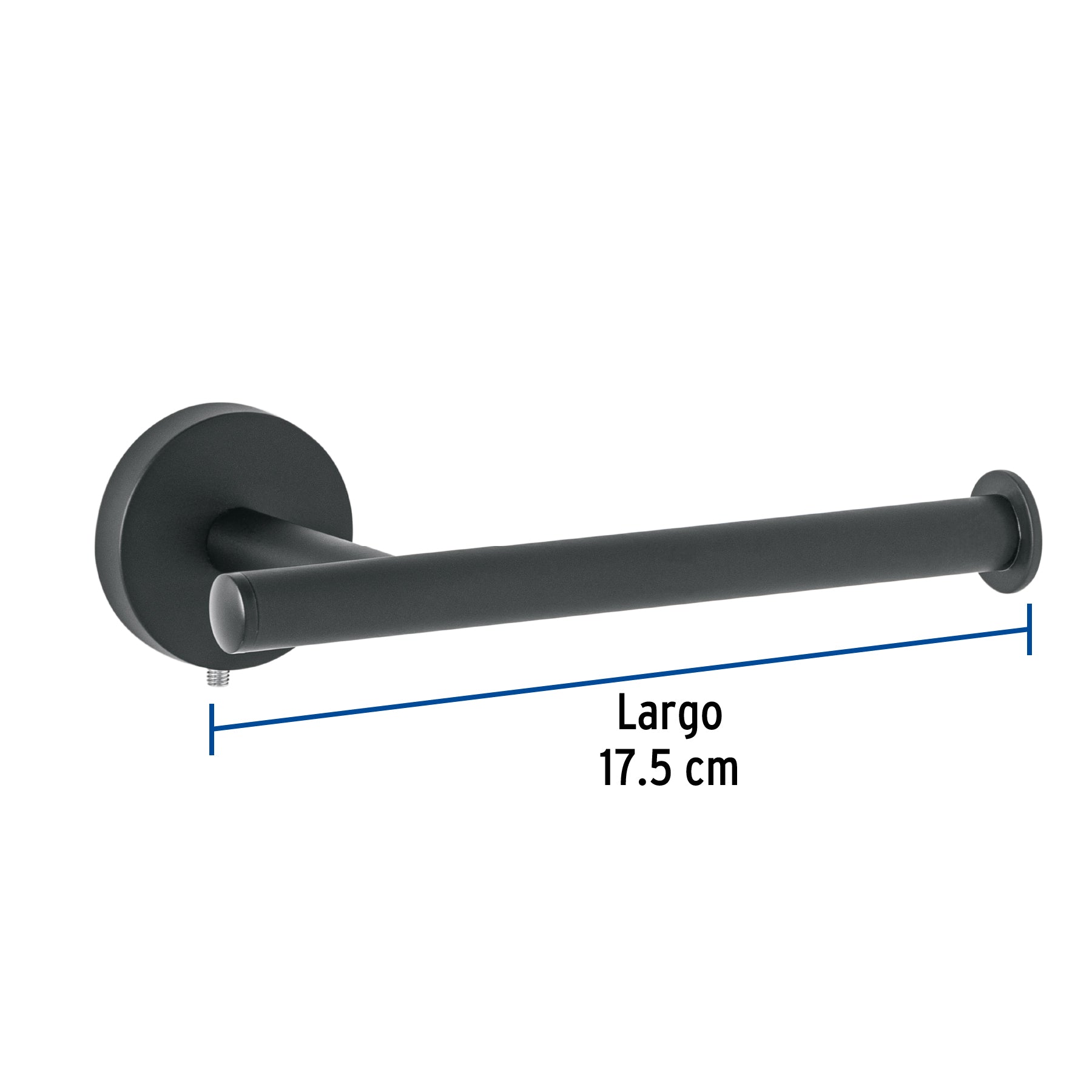 Portarrollo metálico acabado negro, Foset Túbig