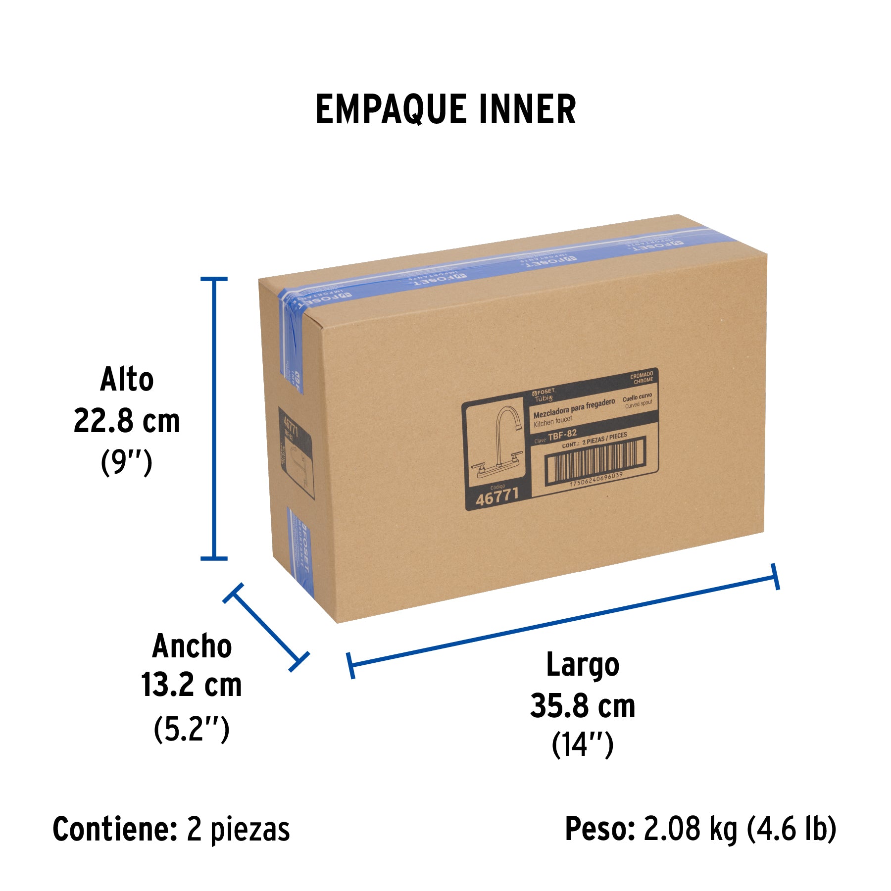 Mezcladora para fregadero, manerales palanca, cromo, Tubig