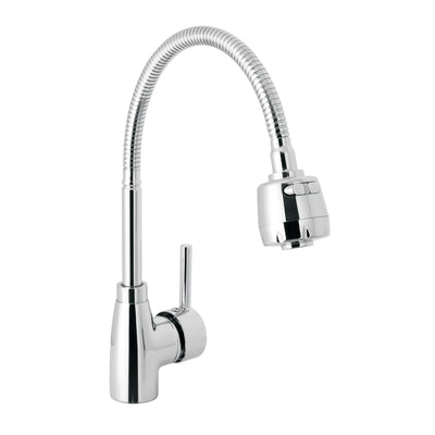 Monomando para fregadero con cuello flexible, cromo, Tubig
