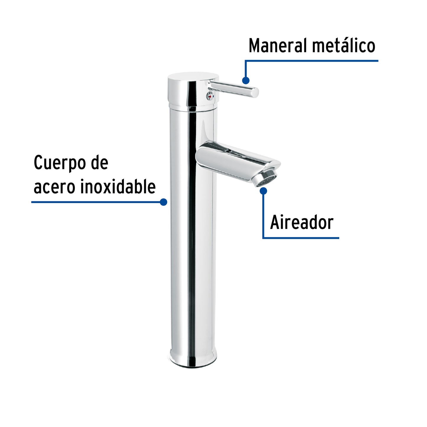 Monomando alto cromo para lavabo, Foset Tubig