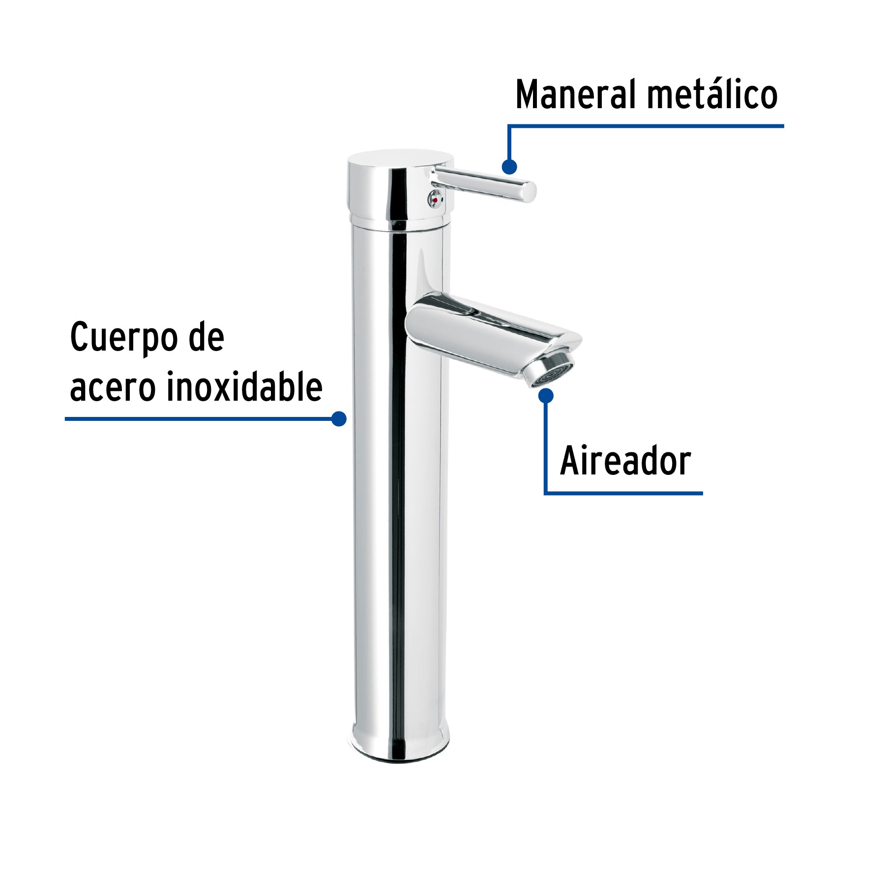 Monomando alto cromo para lavabo, Foset Tubig