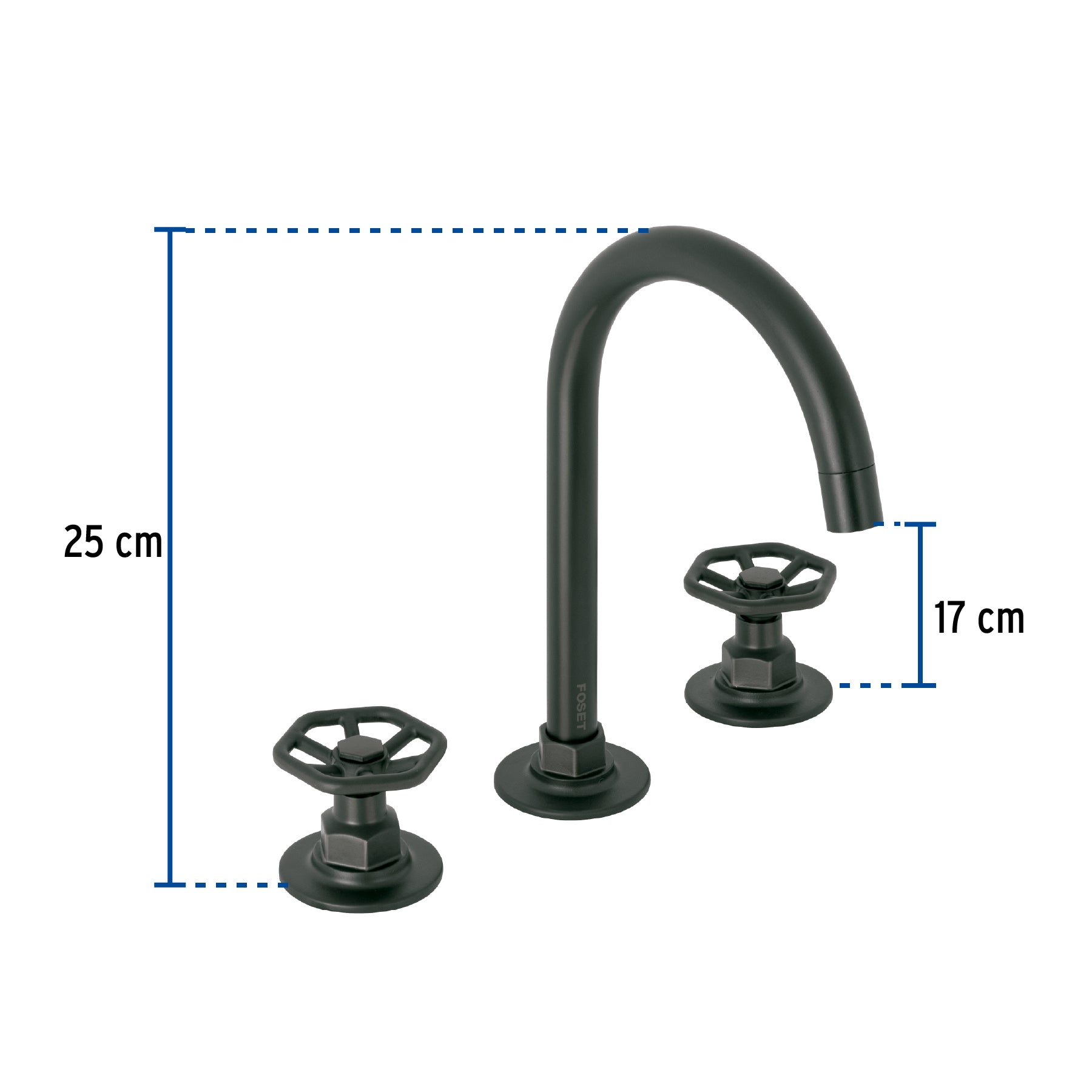 Mezcladora p/lavabo,taladros separados,redondos,negro,Tubig