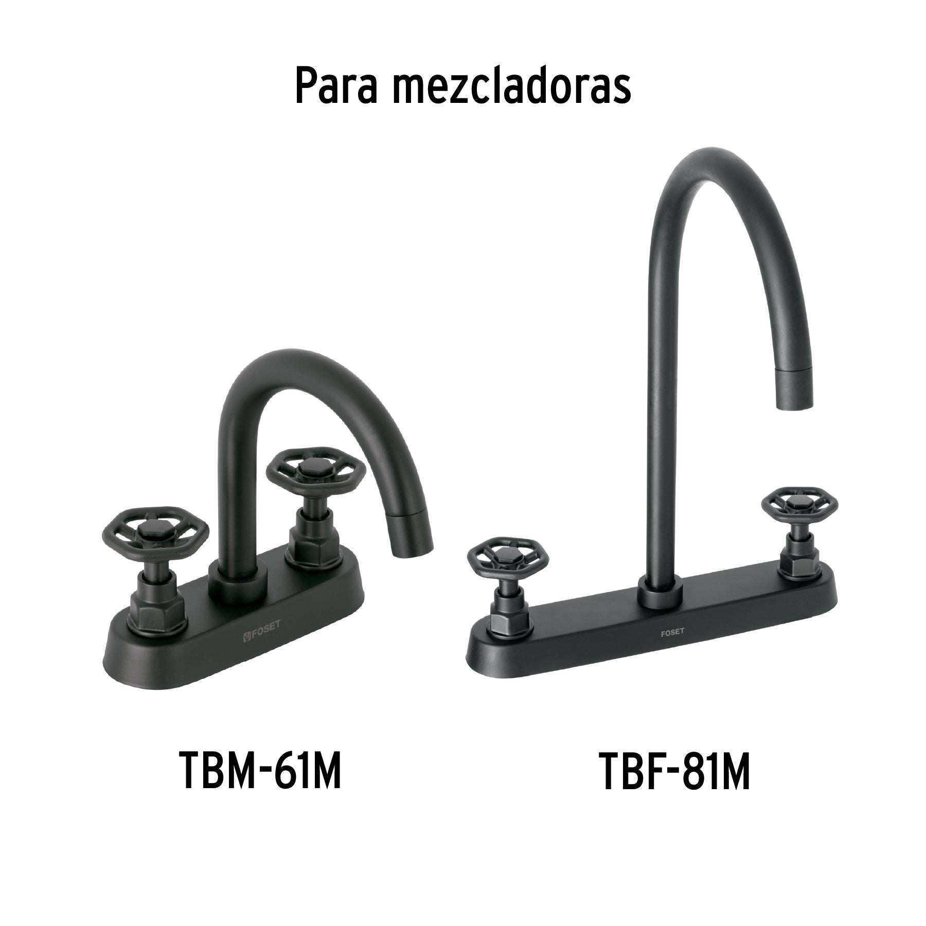Juego de 2 manerales para mezcladora, volante, negro, Tubig