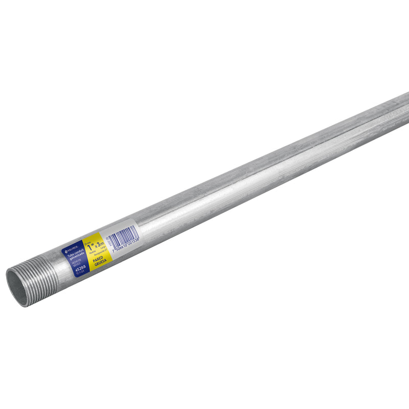 Tubo Conduit 1' galvanizado 3 m pared gruesa, et. Amarilla