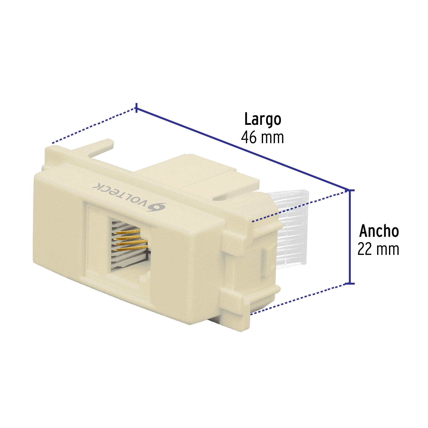 Toma de teléfono, línea Italiana, color marfil