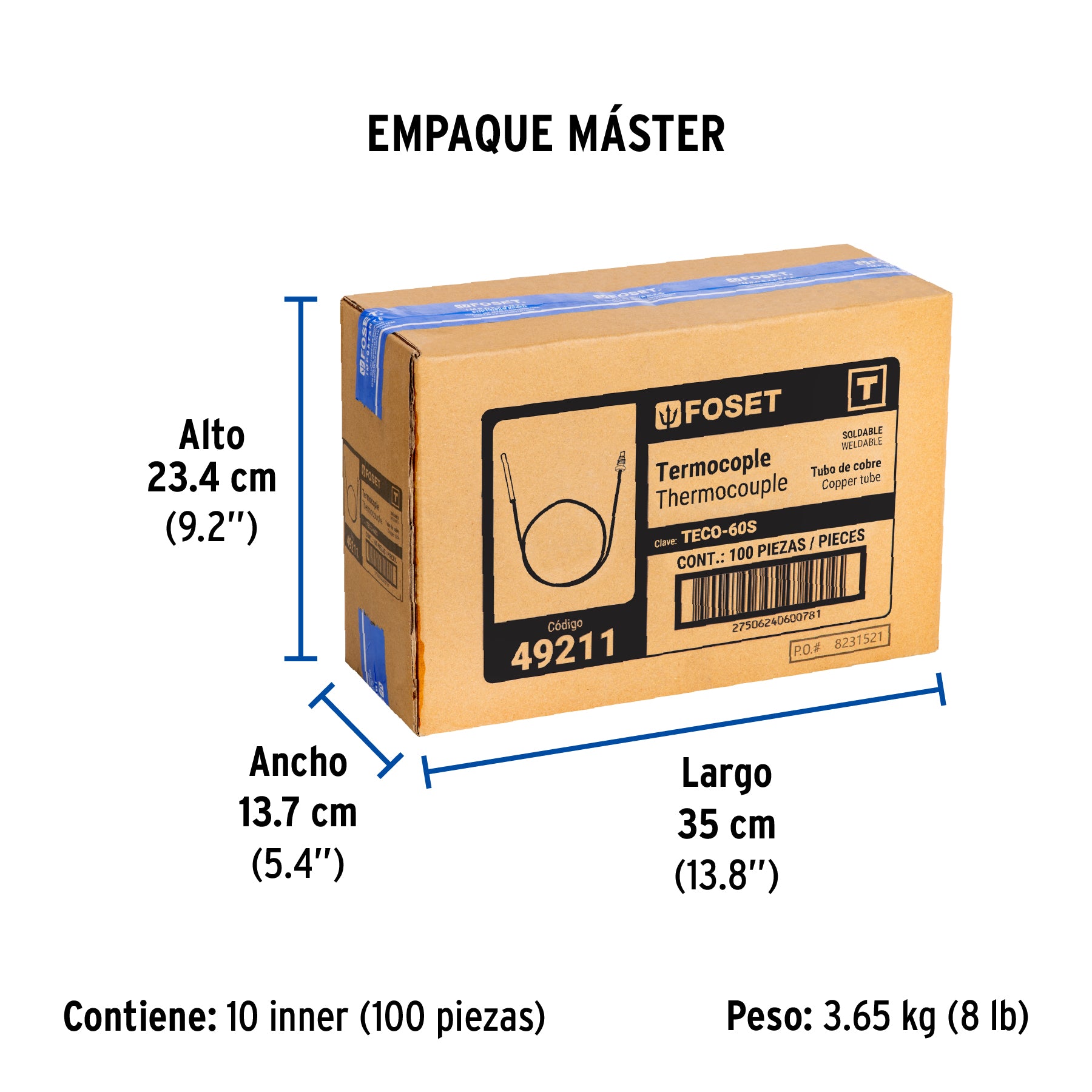 Termocople 60 cms, soldable