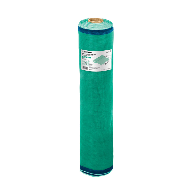 Malla mosquitera plástica, 0.60 x 30 m, verde