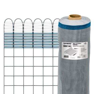 Malla mosquitera plástica, 1.05 x 30 m, gris