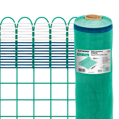 Malla mosquitera plástica, 1.20 x 30 m, verde