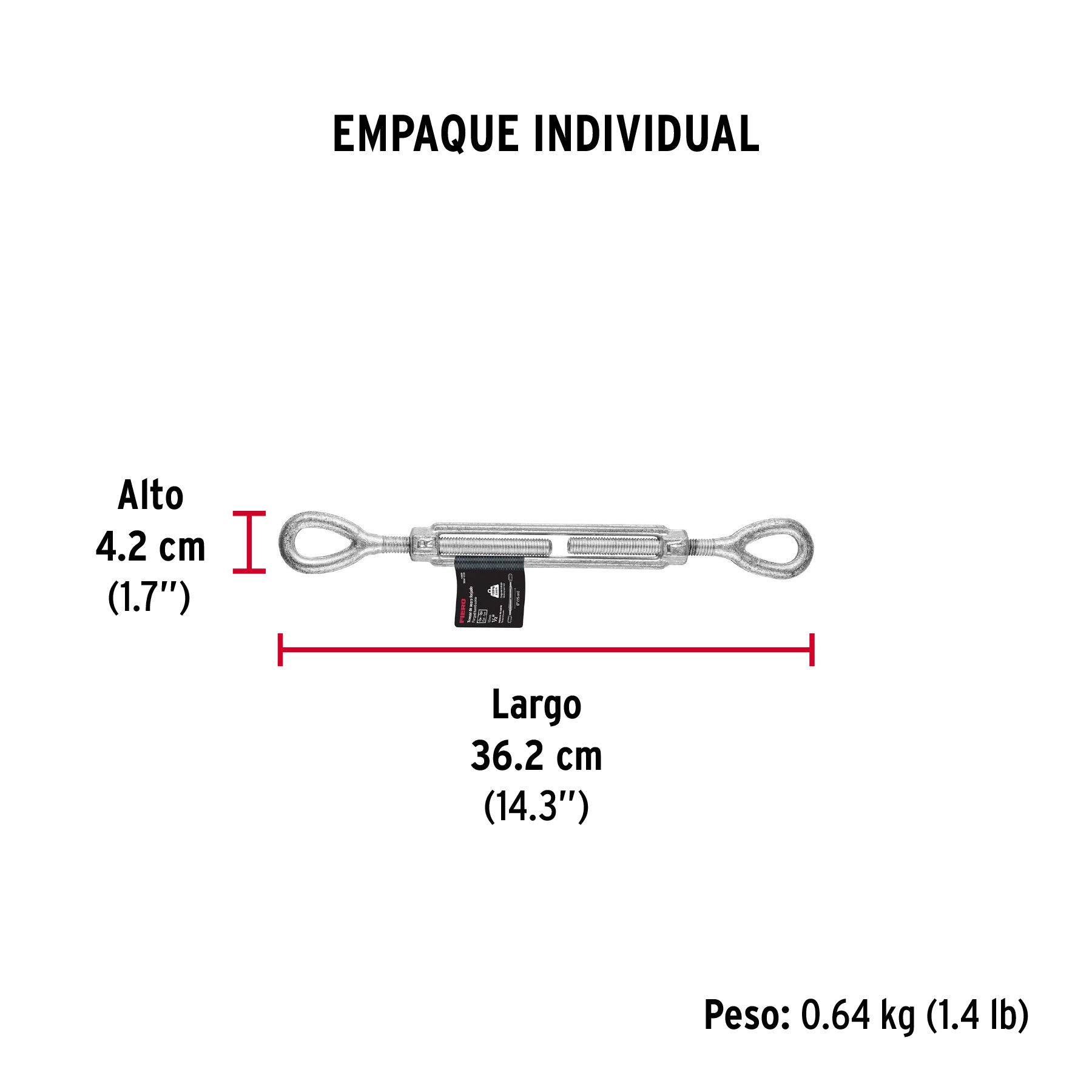 Tensor forjado 1/2' ojo - ojo, galvanizado, FIERO