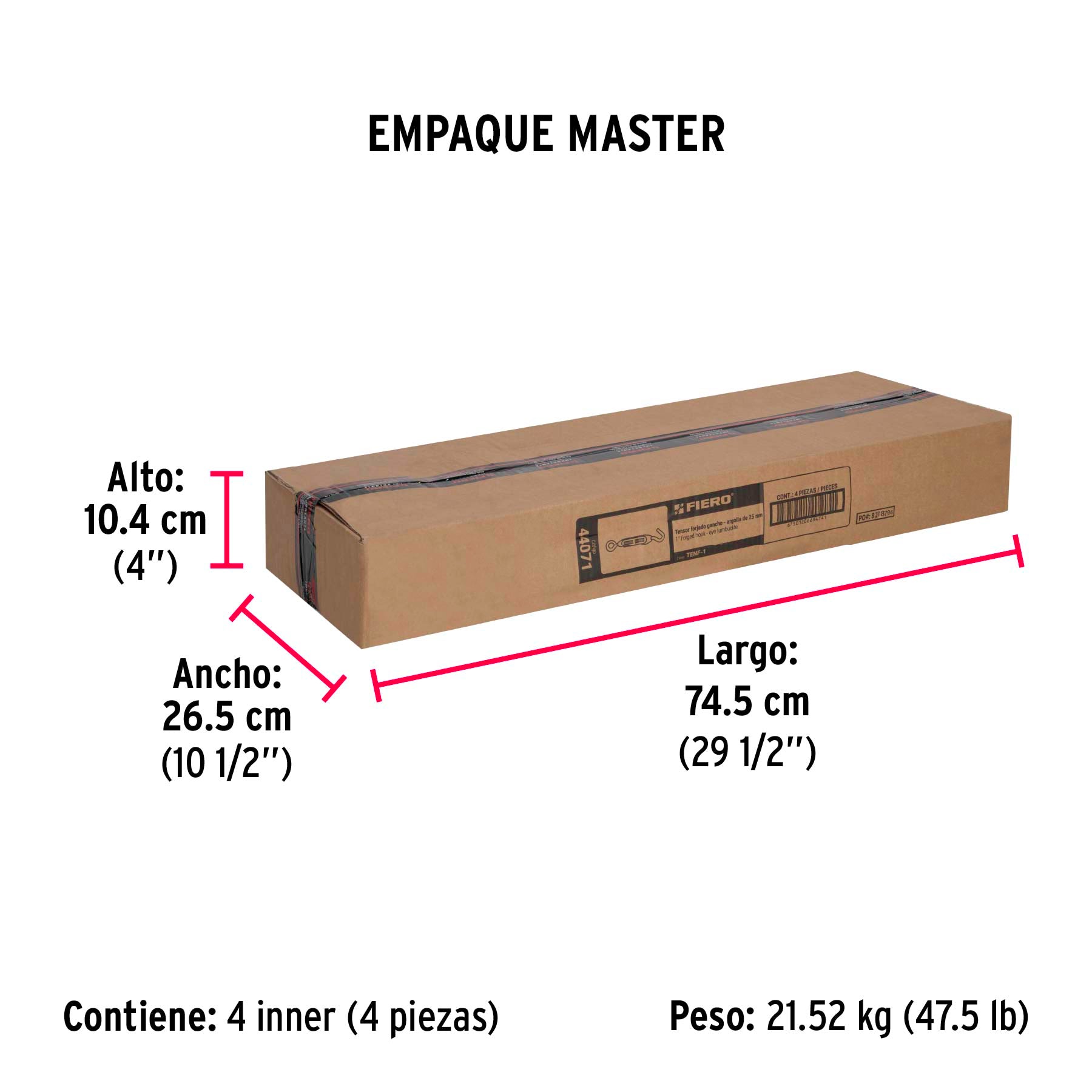 Tensor forjado,1",gancho-argolla