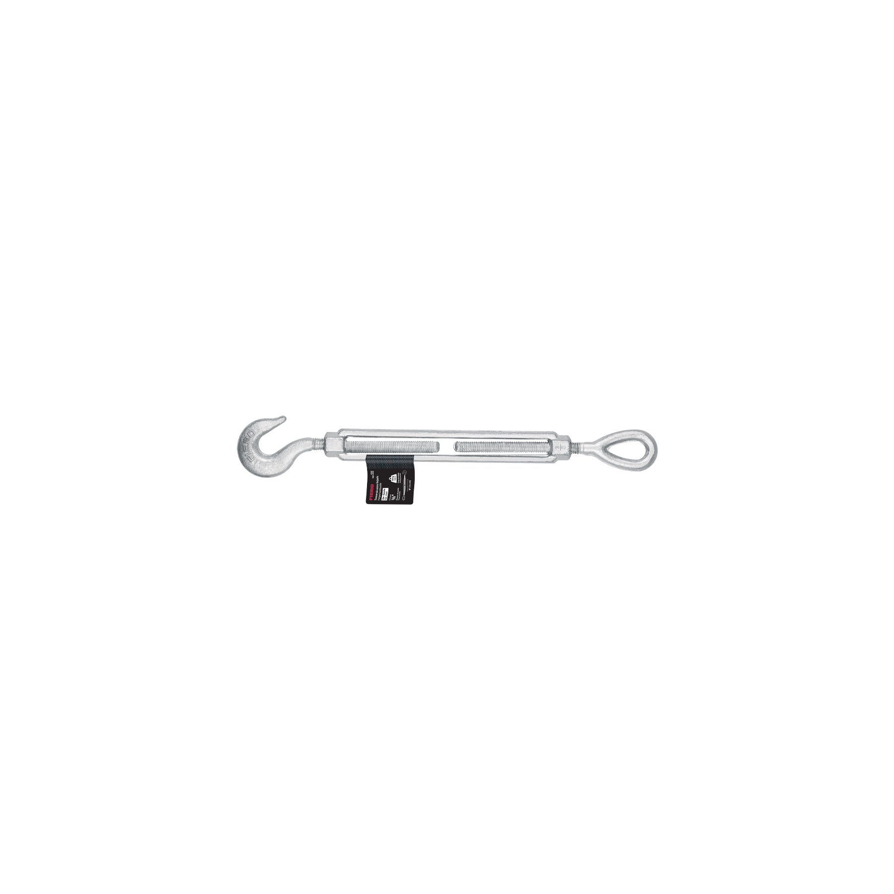 Tensor forjado 3/8 x 6' ojo - gancho, galvanizado, FIERO