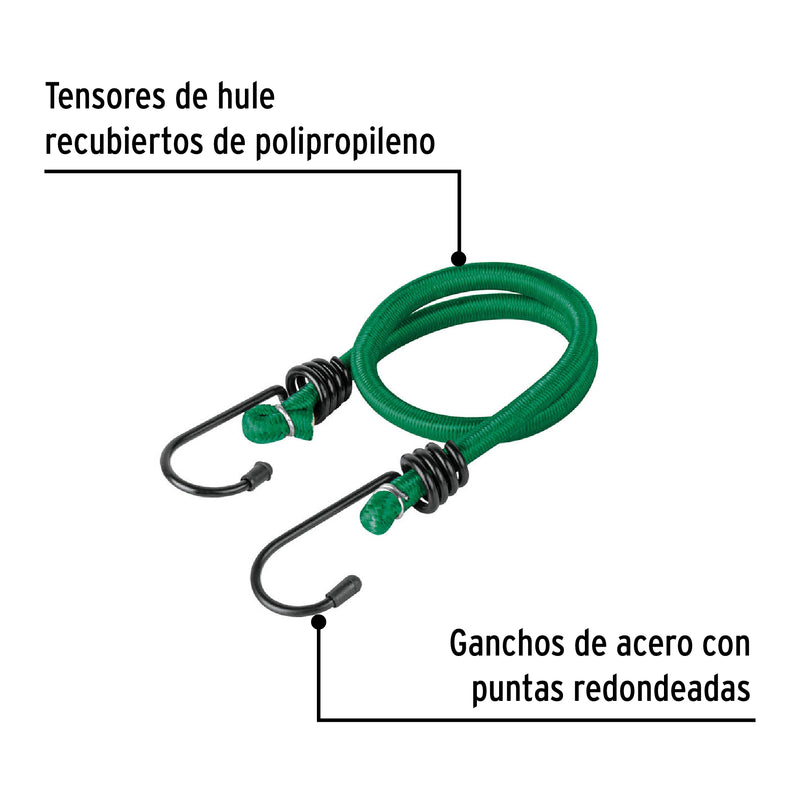 Tensores elásticos 45cm, 2 piezas,Pretul