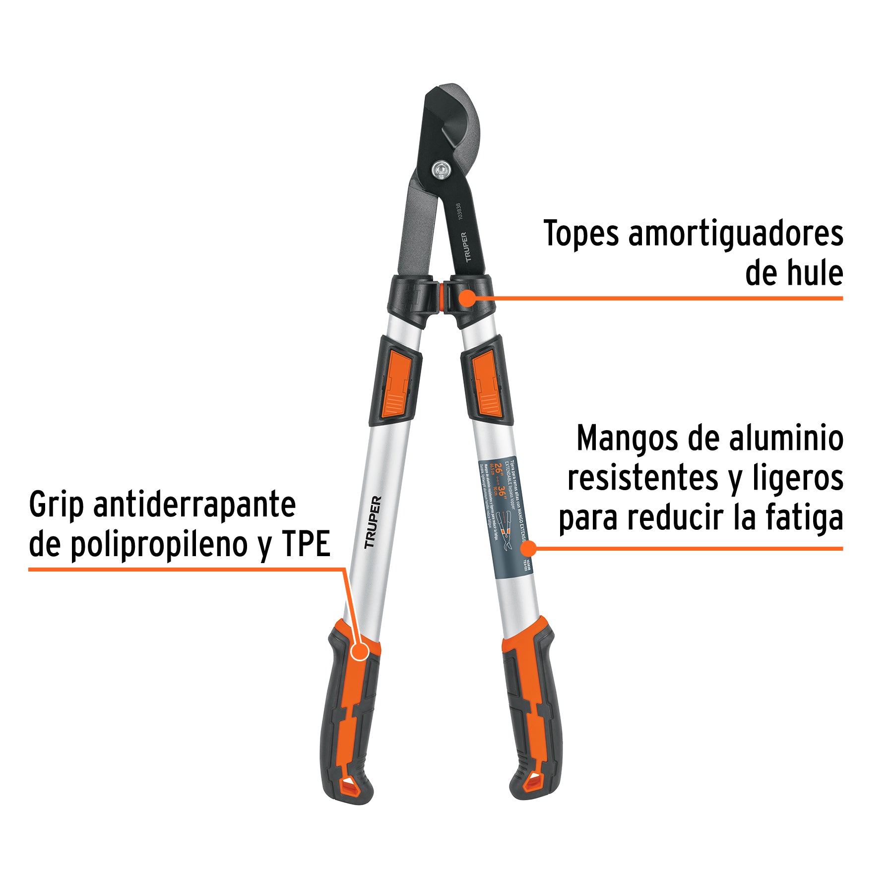 Tijera para ramas altas, mangos extensibles, TRUPER