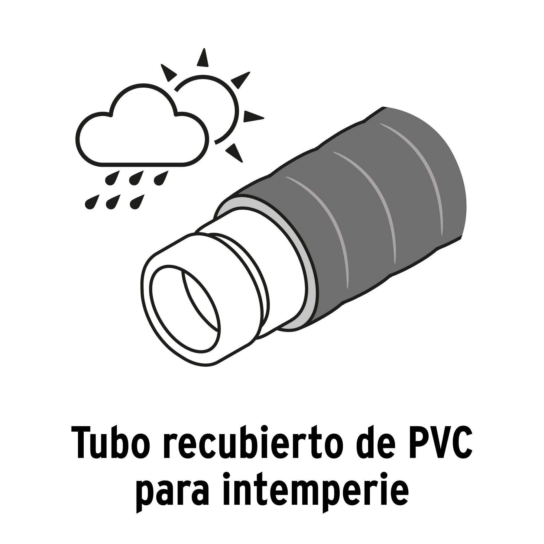 Tubo flexible recubierto de pvc 3/4", rollo 50 m, Volteck