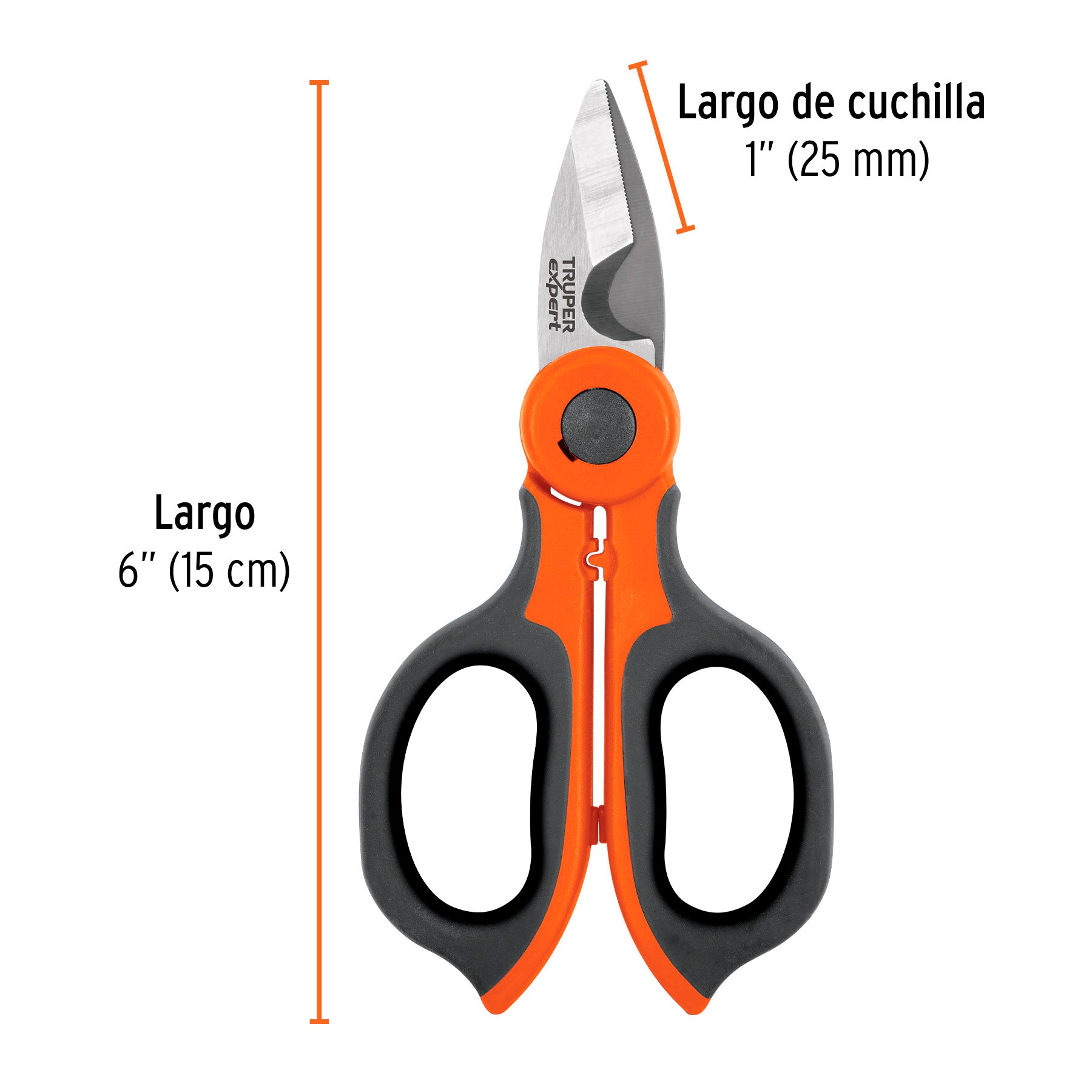 Tijera 6' de acero inoxidable para electricista, Expert
