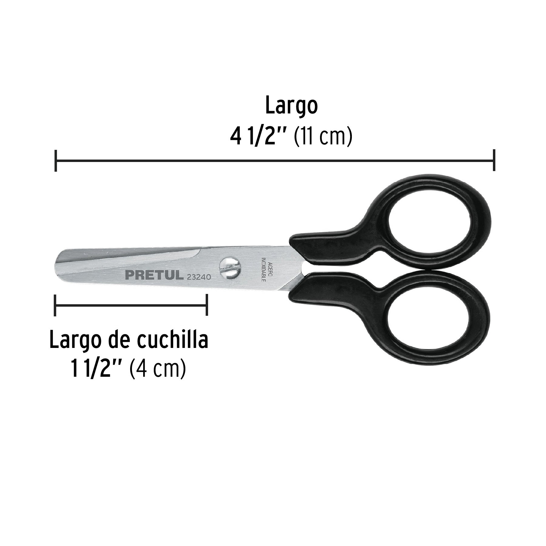 Tijera escolar 4-1/2" pretul