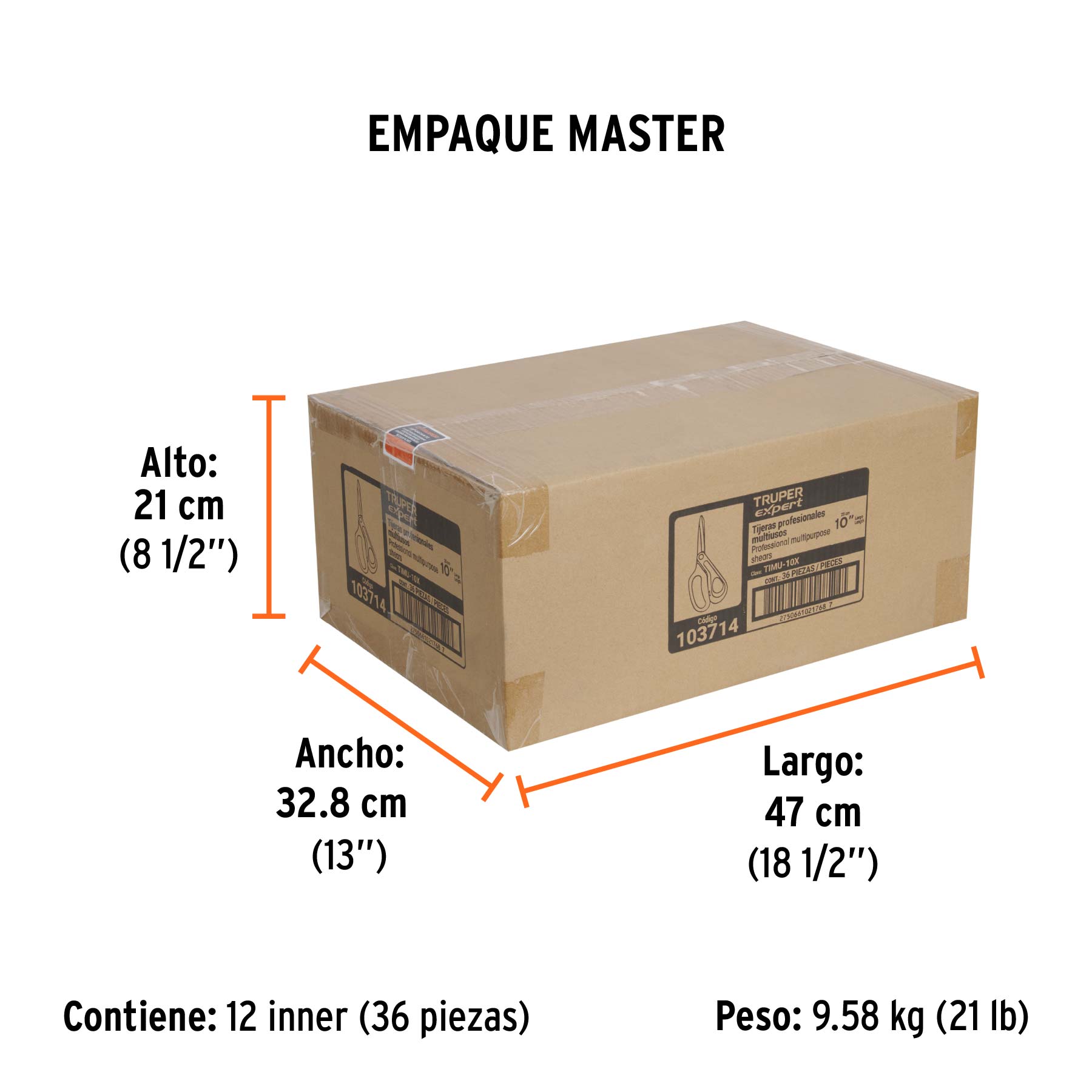 Tijera 10' multiusos de acero inox, profesional, EXPERT