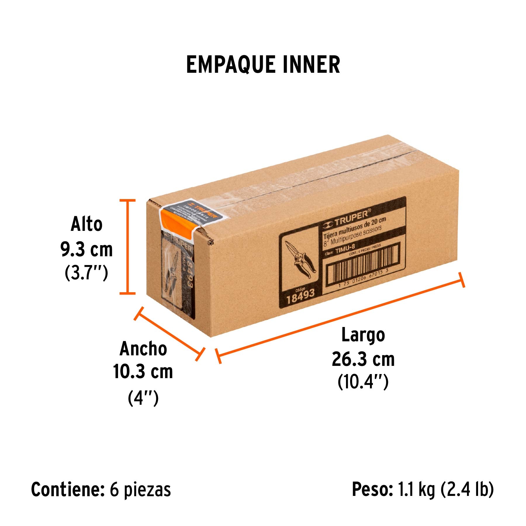 Tijera multiusos 8" de acero inoxidable
