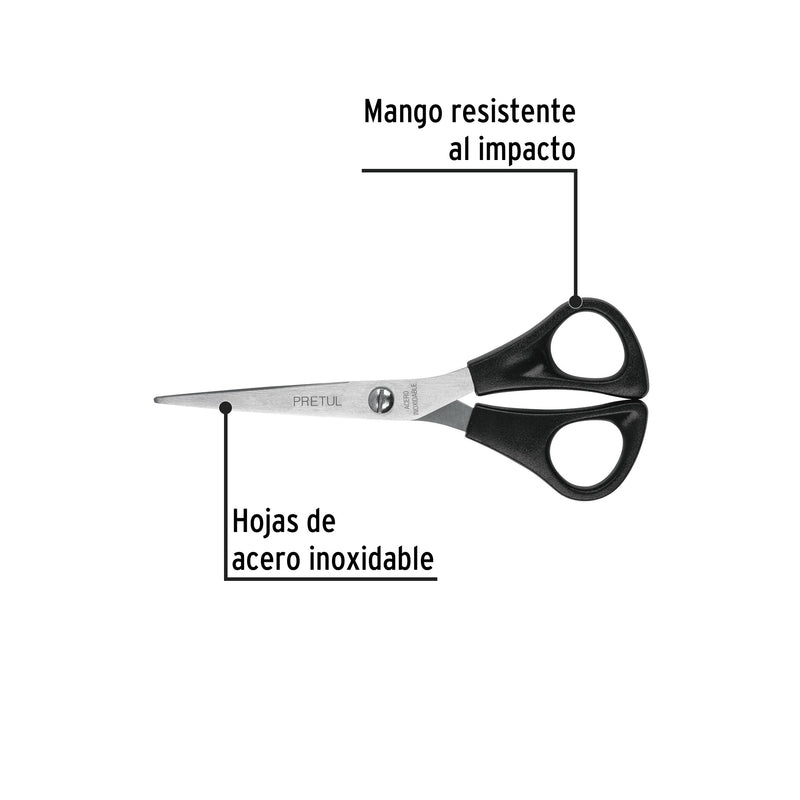 Tijera para casa y oficina 6", pretul