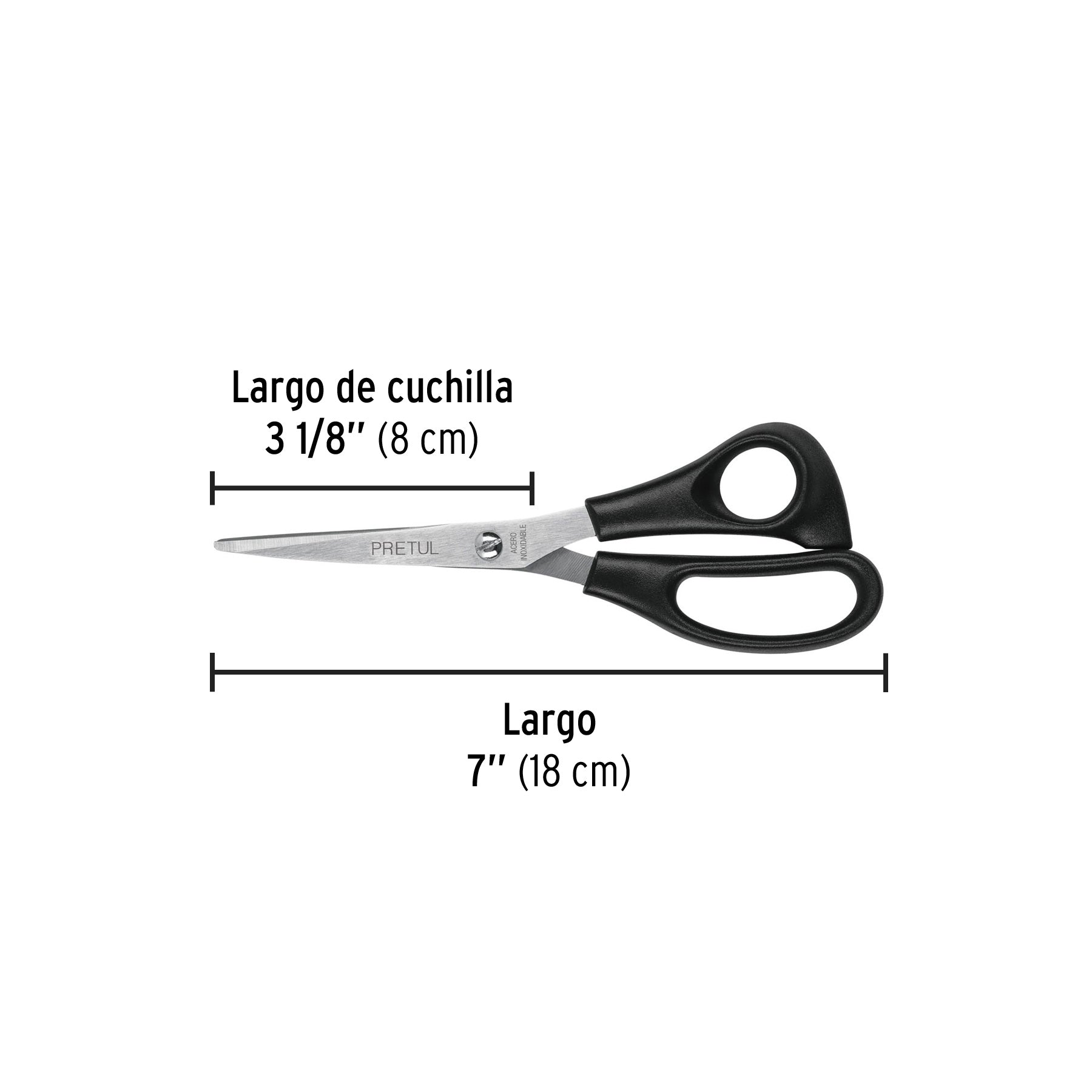 Tijera para casa y oficina 7", pretul