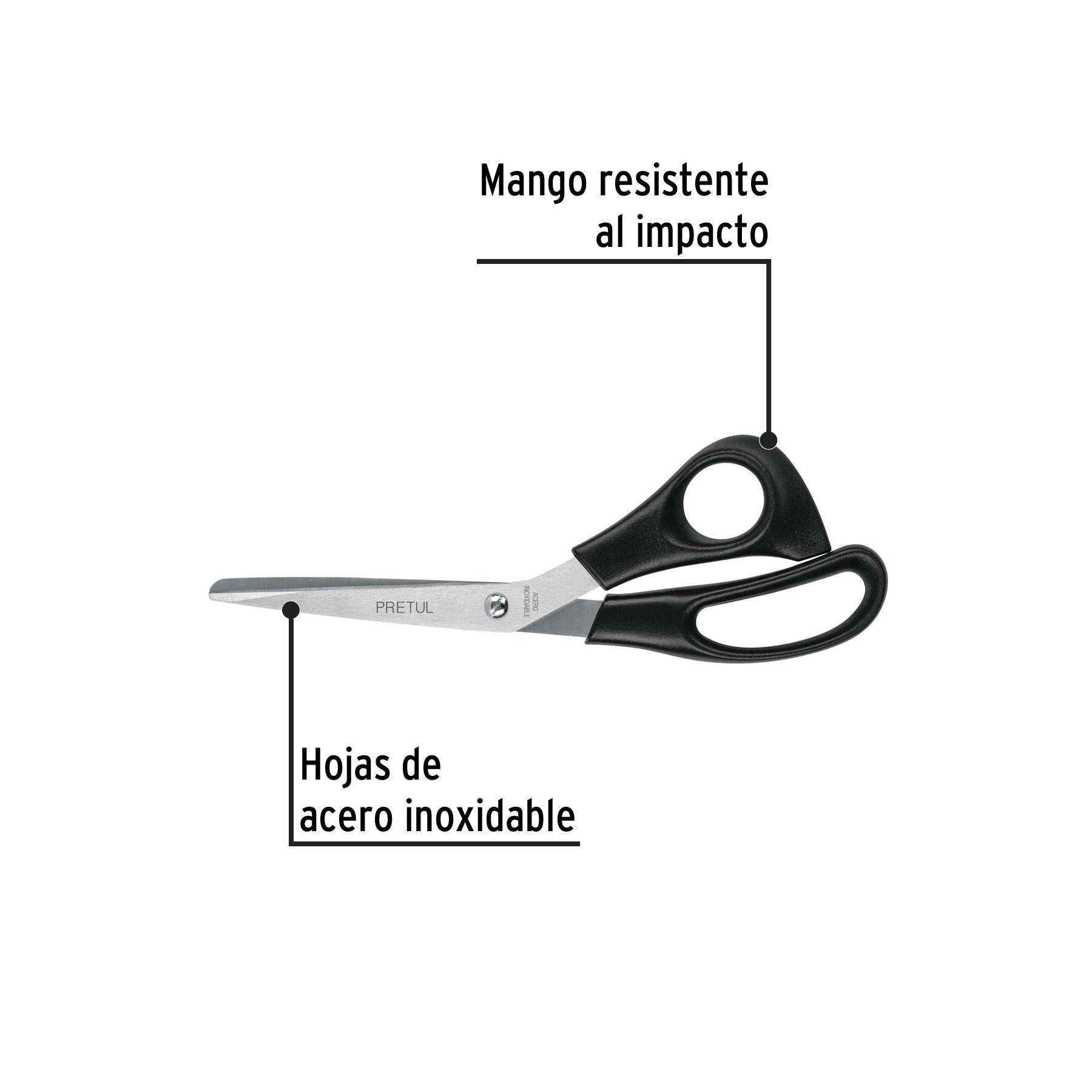 Tijera para casa y oficina 8", pretul