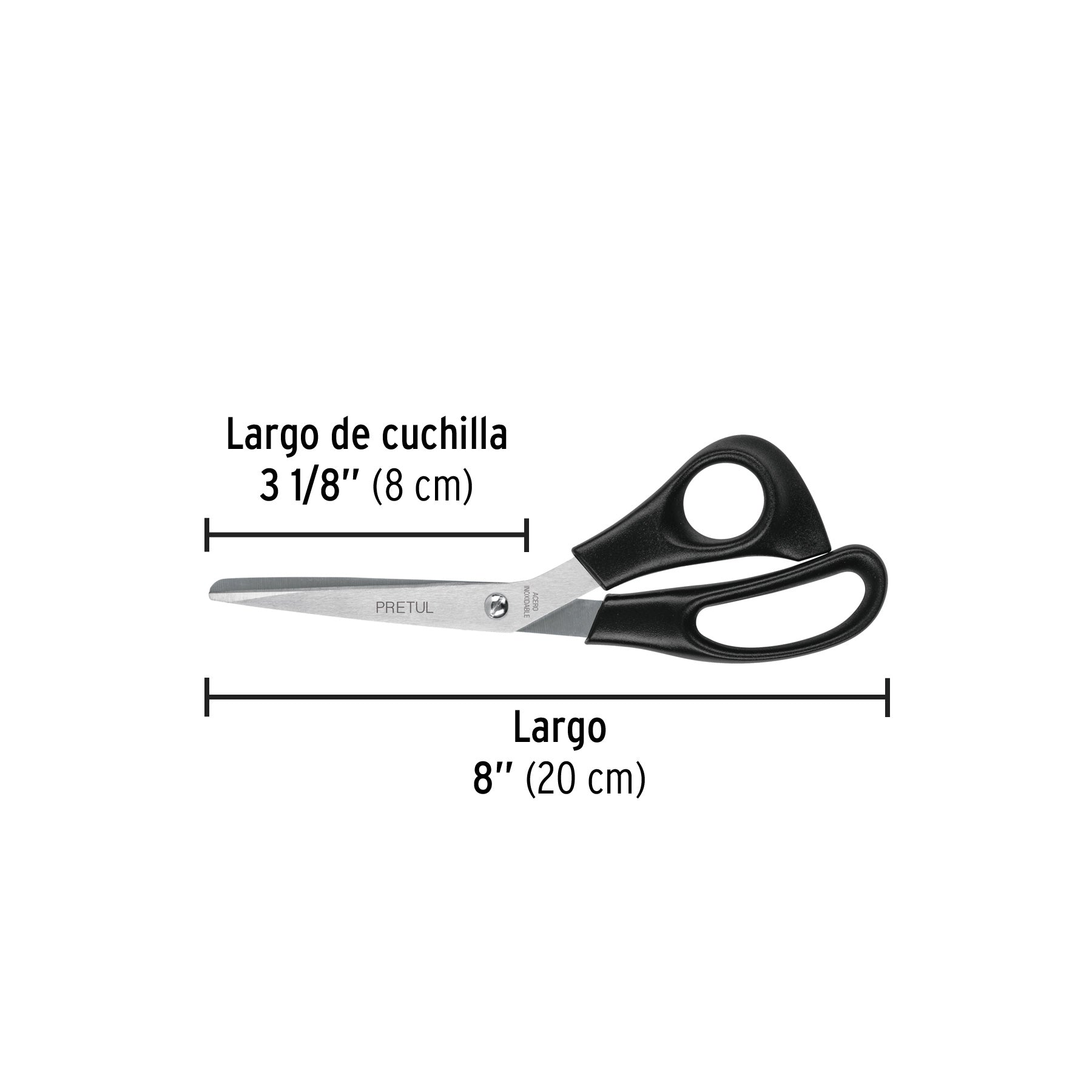 Tijera para casa y oficina 8", pretul