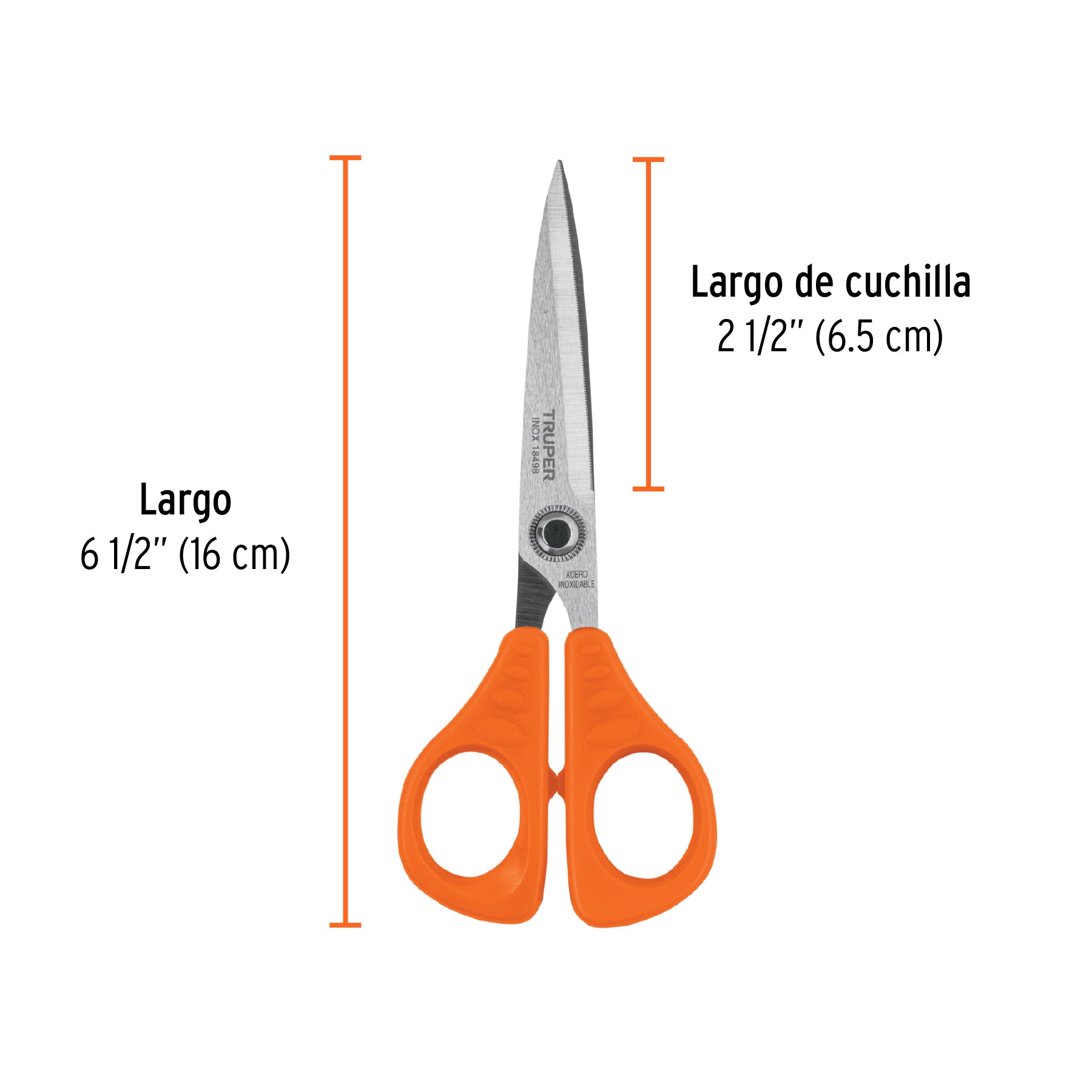 Tijera para oficina 6-1/2", de acero inoxidable