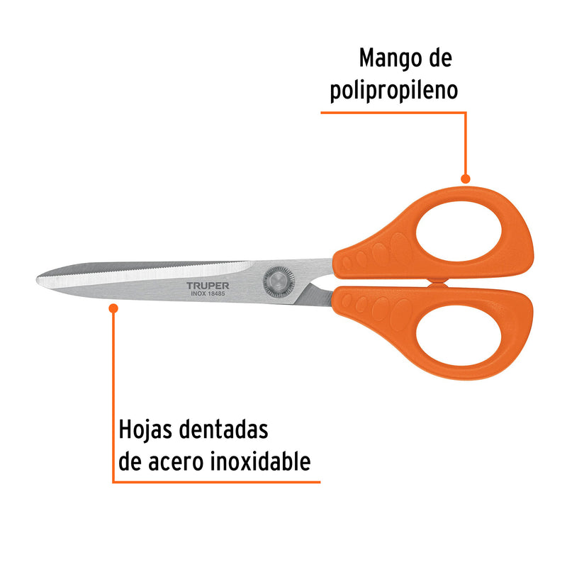 Tijera para oficina 8", de acero inoxidable