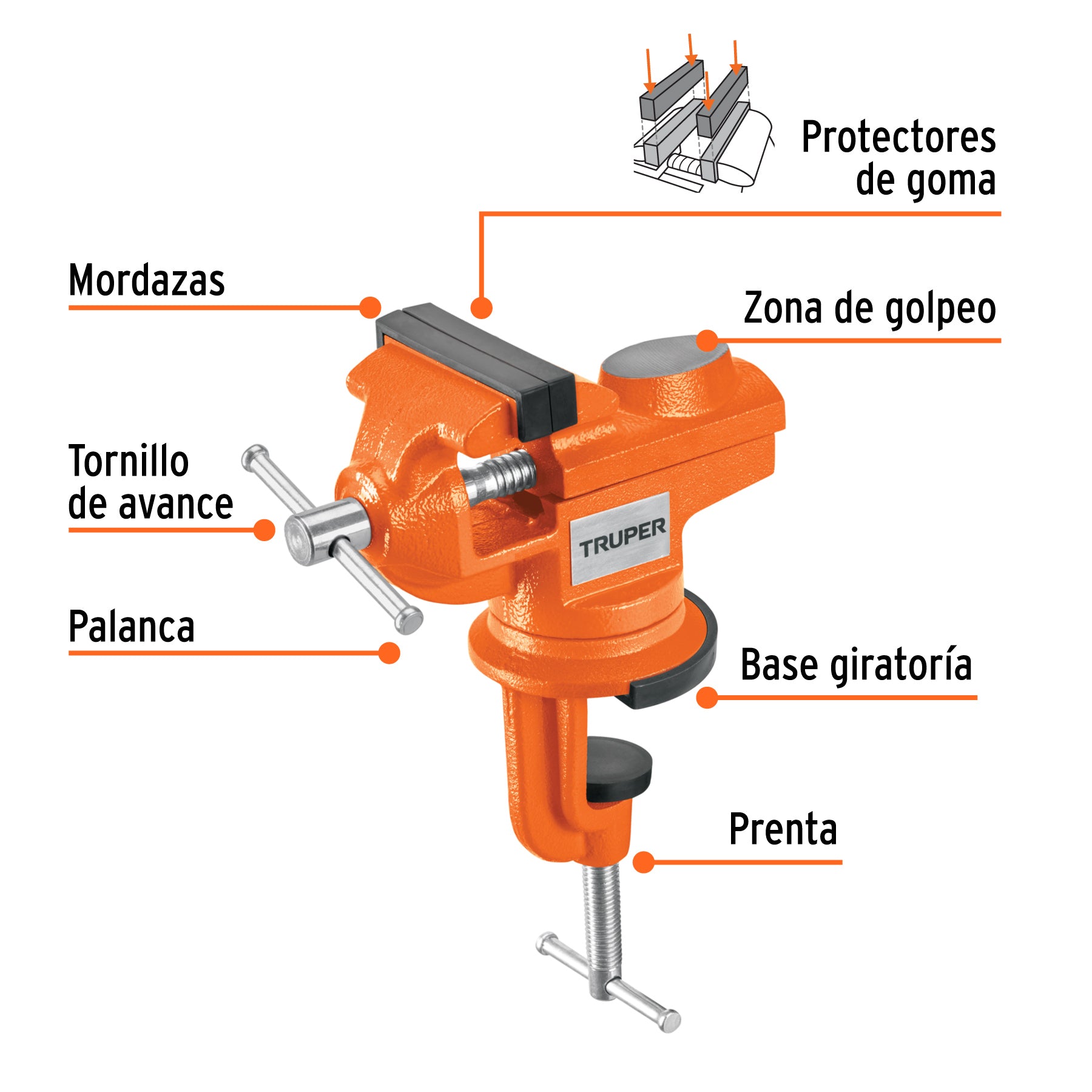 Tornillo de banco 2.5' para joyero, Truper