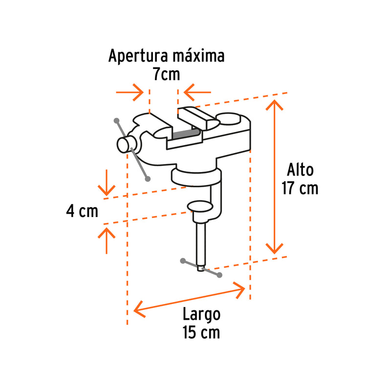 Tornillo de banco 2.5' para joyero, Truper