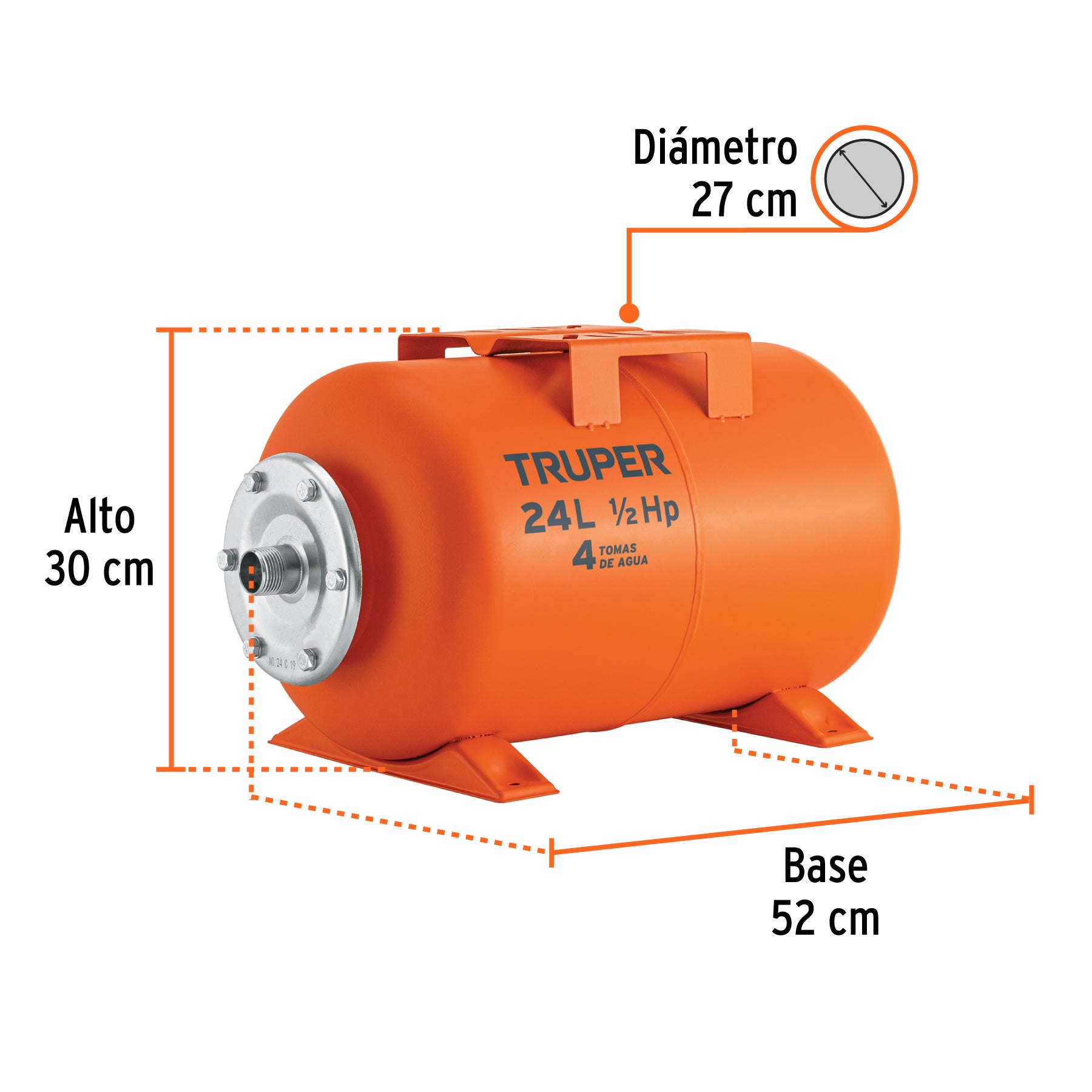 Tanque para bomba hidroneumática HIDR-1/2X24