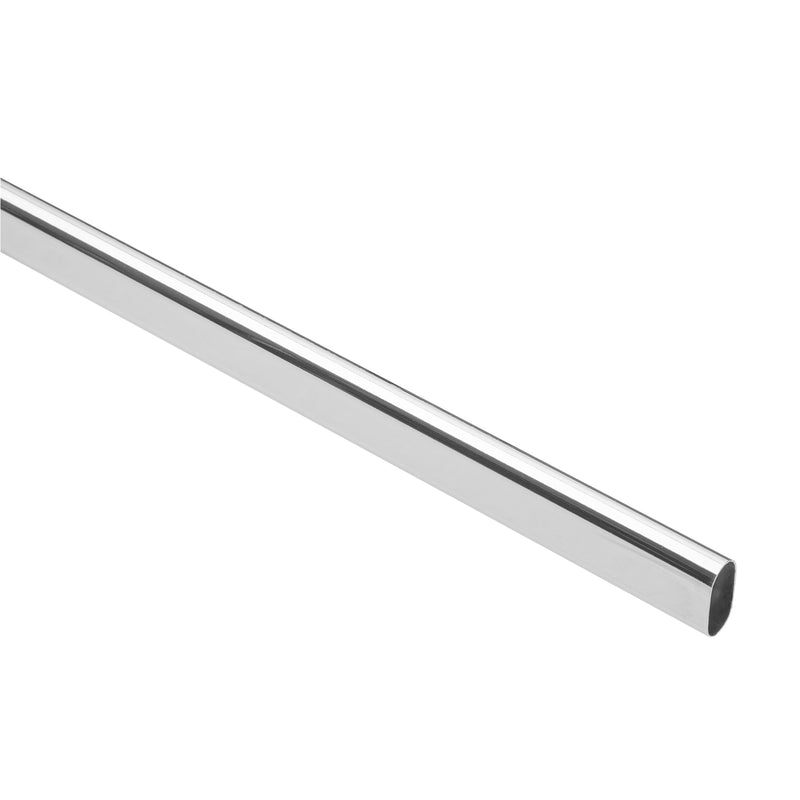 Tubo ovalado de 2.4 m en acero cromado para closet, Hermex