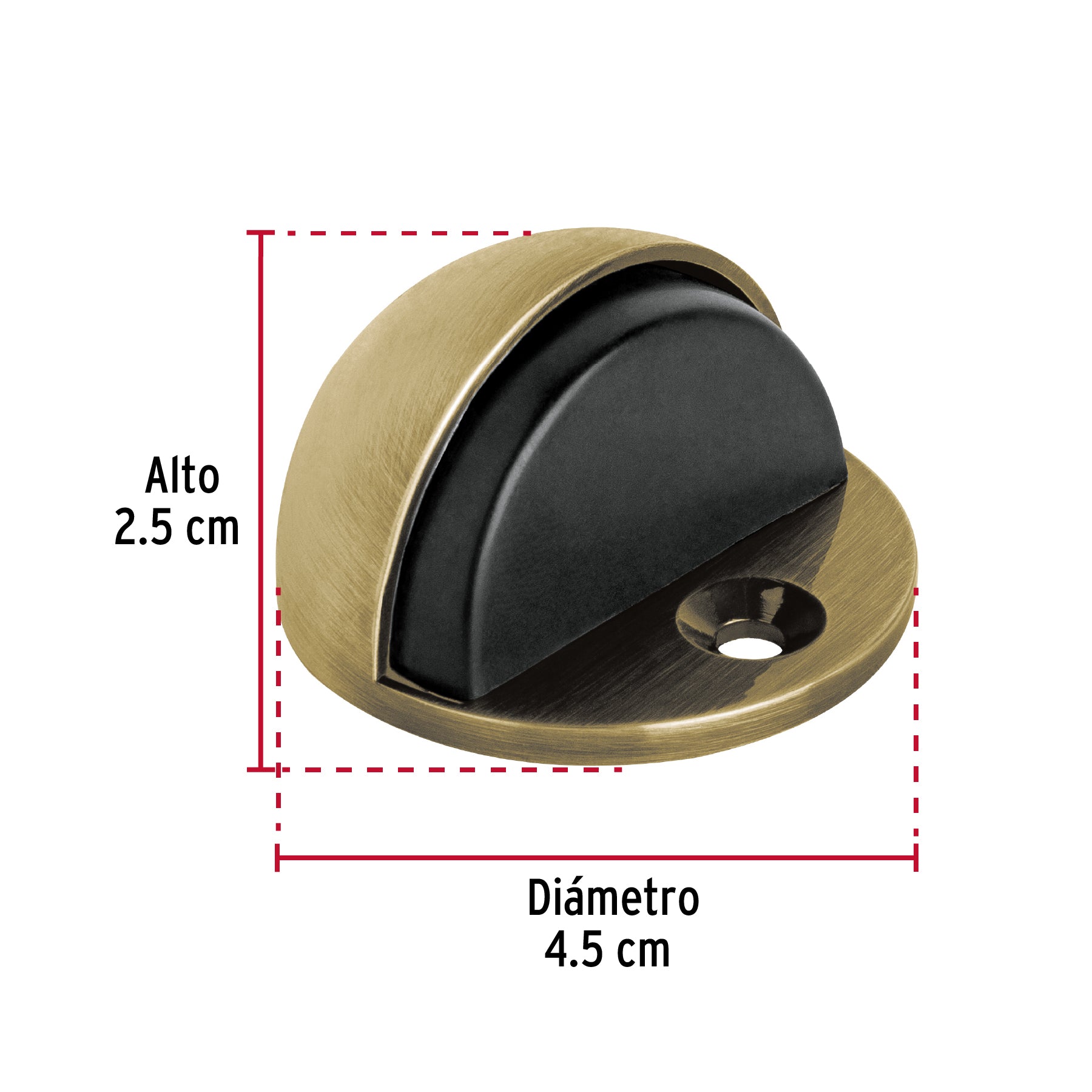 Tope tipo domo para puerta,latón antiguo, Hermex