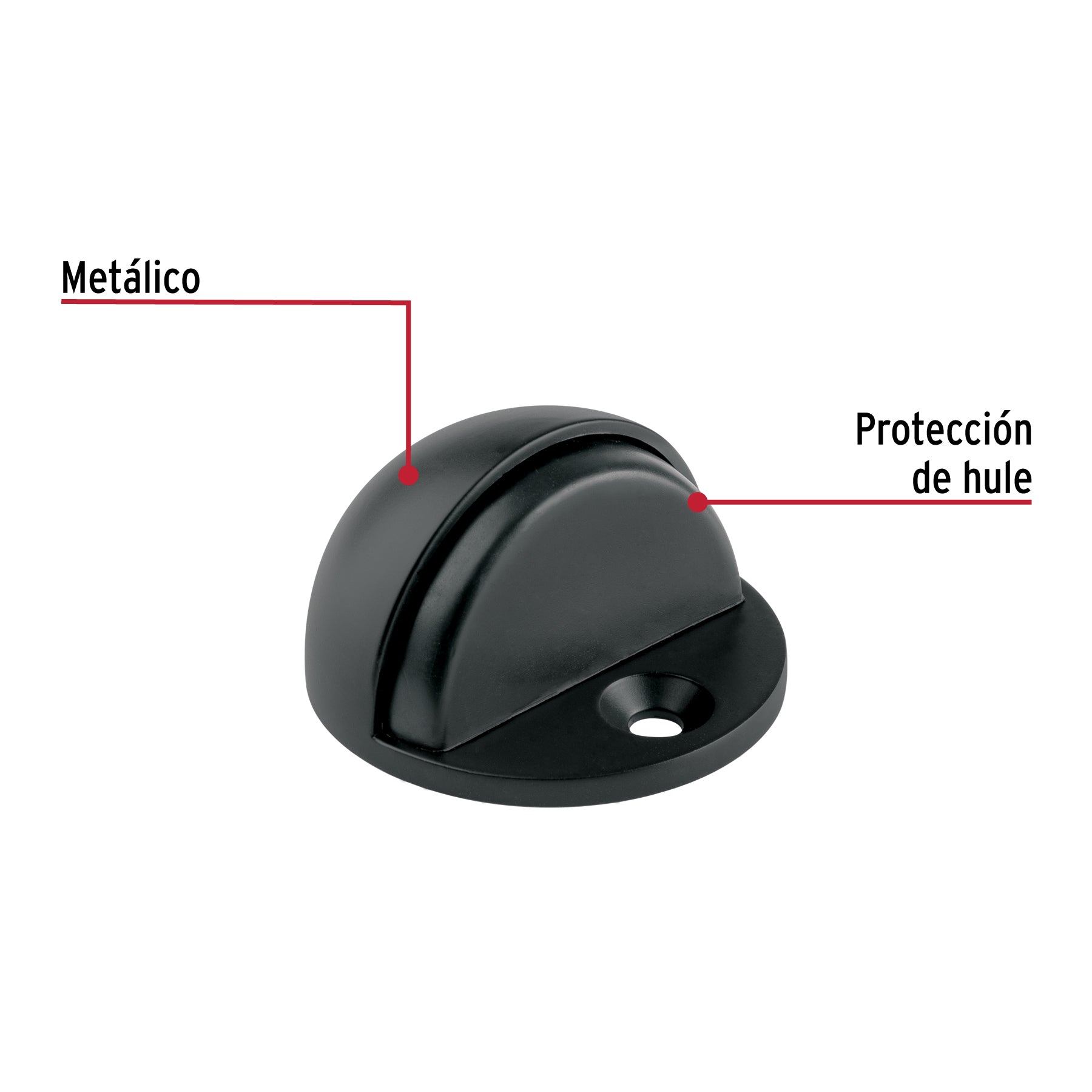 Tope tipo domo para puerta, acabado negro, HERMEX