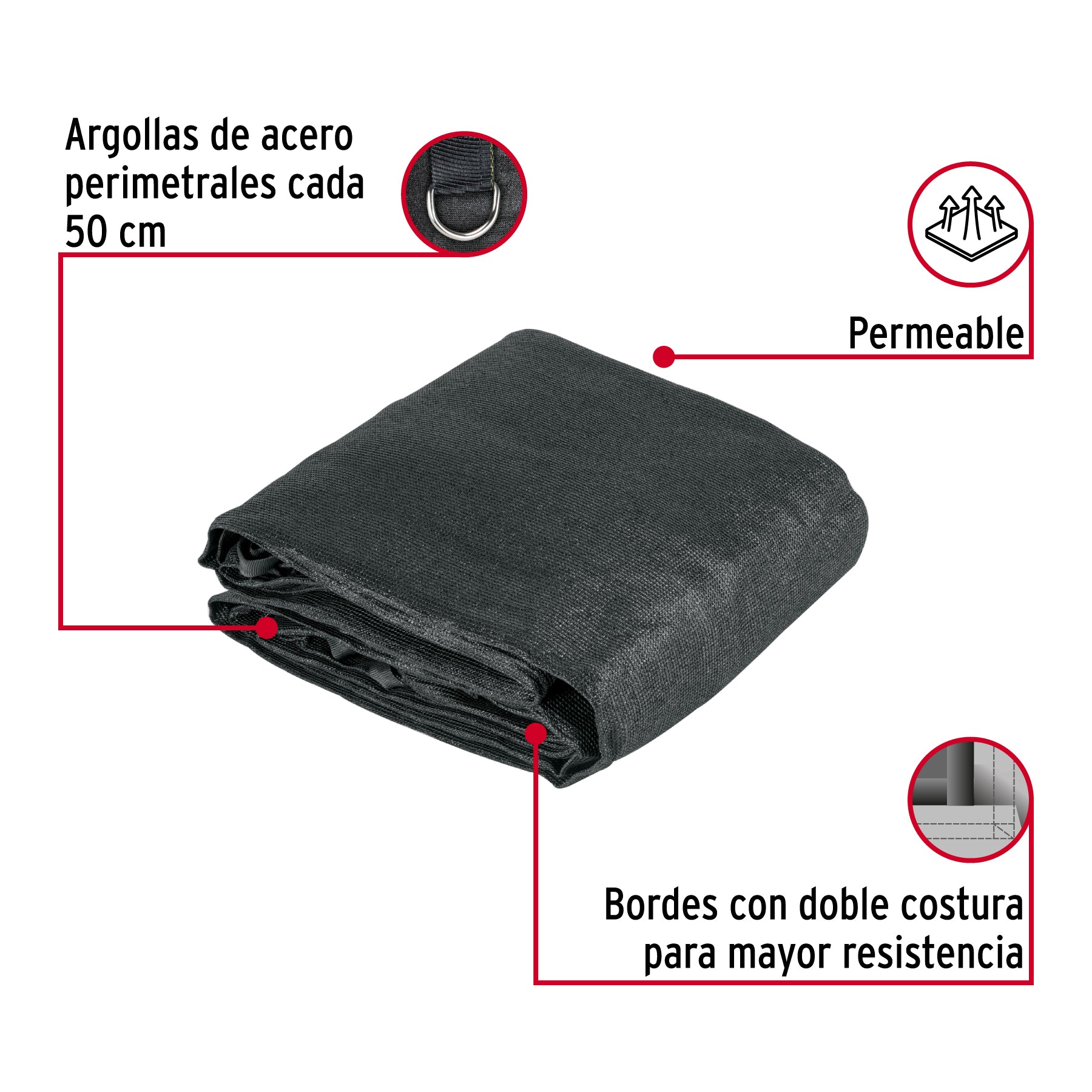 Toldo raschel negro de 6 m, 90% sombra, ancho 4 m, FIERO
