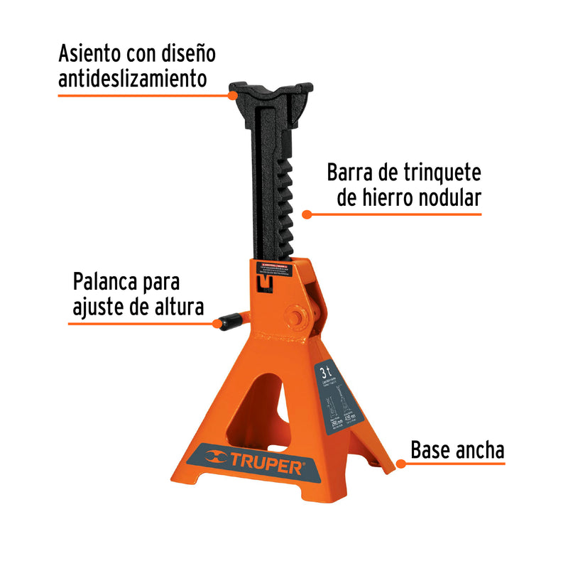 Caja con 2 torres de 12 ton para auto, TRUPER