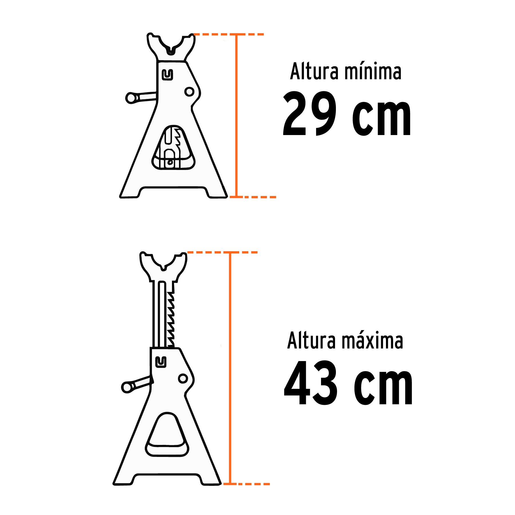 Torre para auto, 3 toneladas, 2 piezas