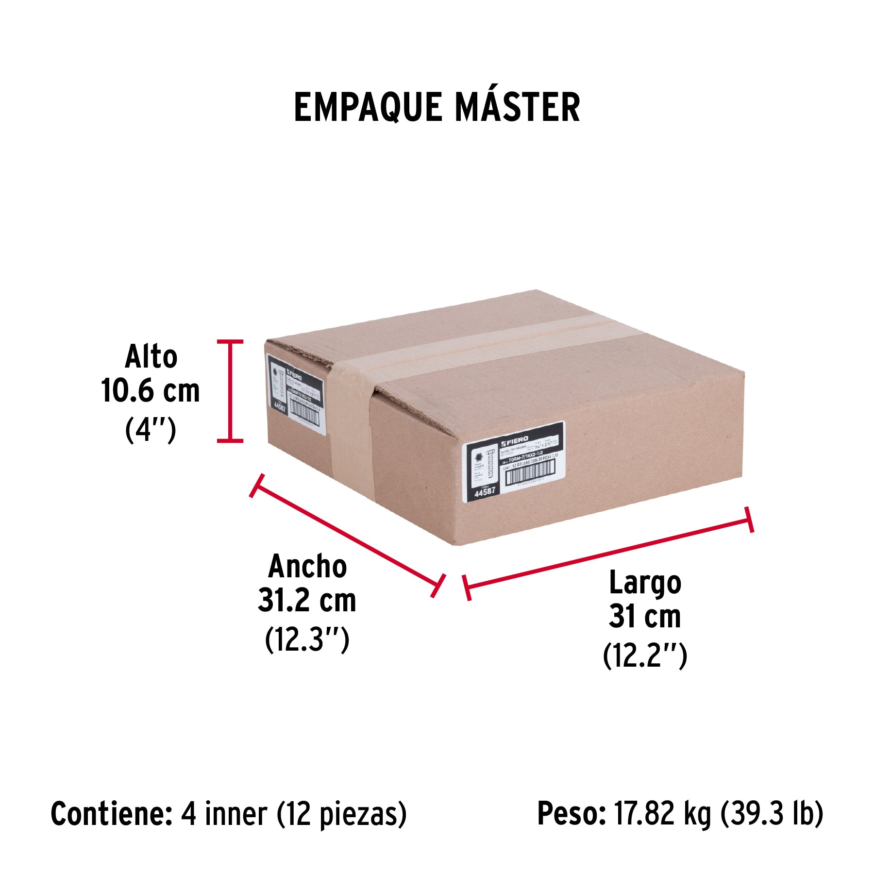 Tornillo acero galvanizado tipo máquina 7/16x2 1/2",30 pzas