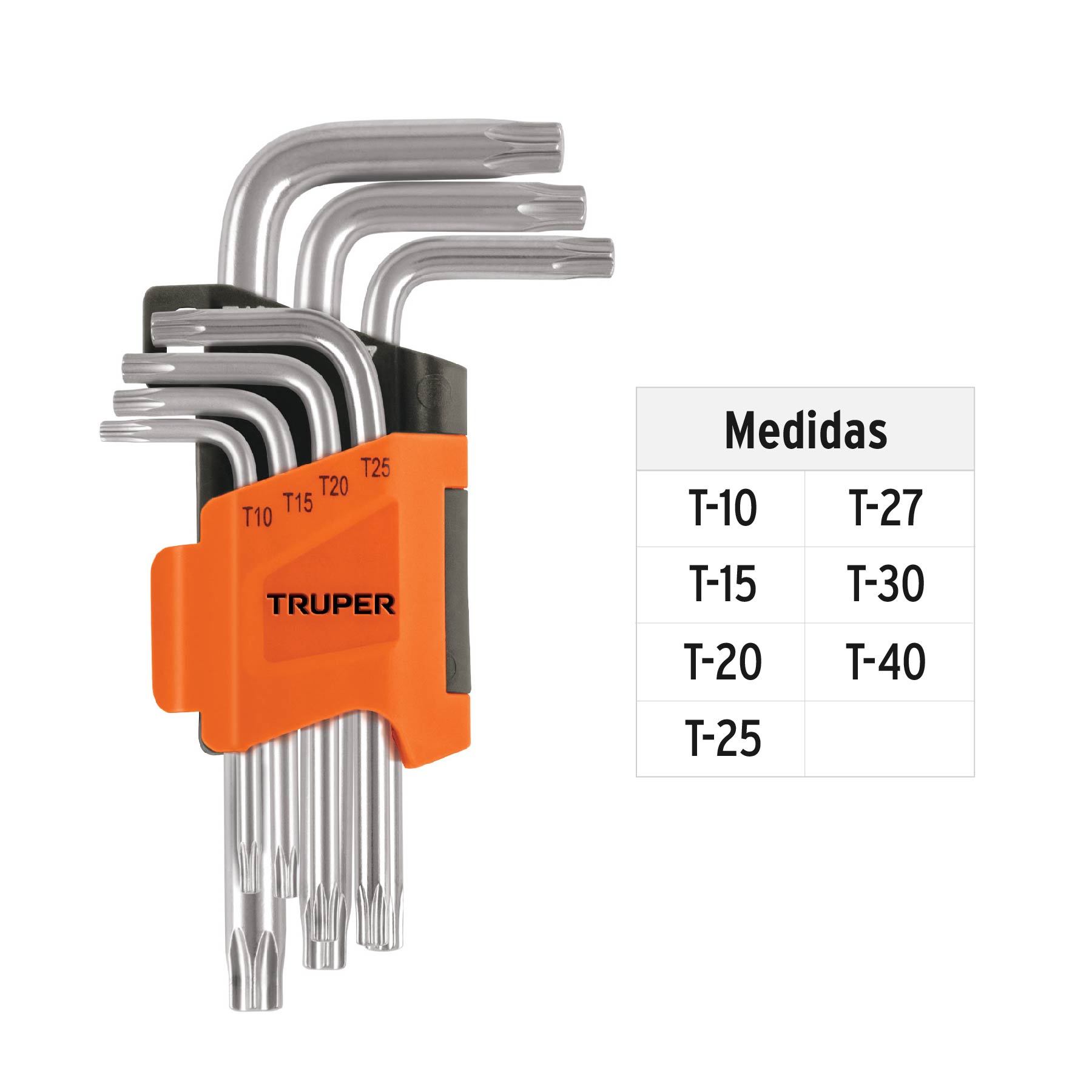 Juego de llaves torx, 7 piezas con organizador